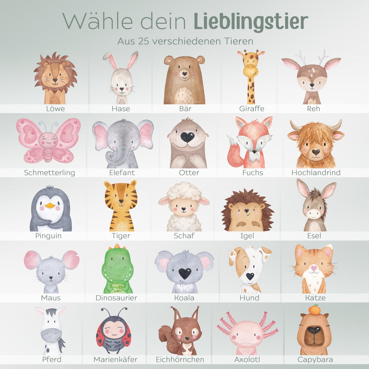 Frühstücks Bundle - Frühstücksbrettchen + Emaille Tasse personalisiert - Tier Aquarell - wunderwunsch