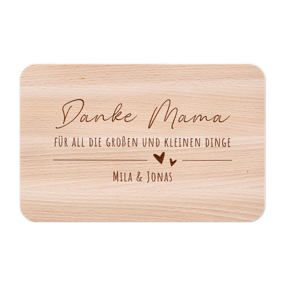 Frühstücksbrett "Danke Mama..." oder "Danke Papa..." - wunderwunsch