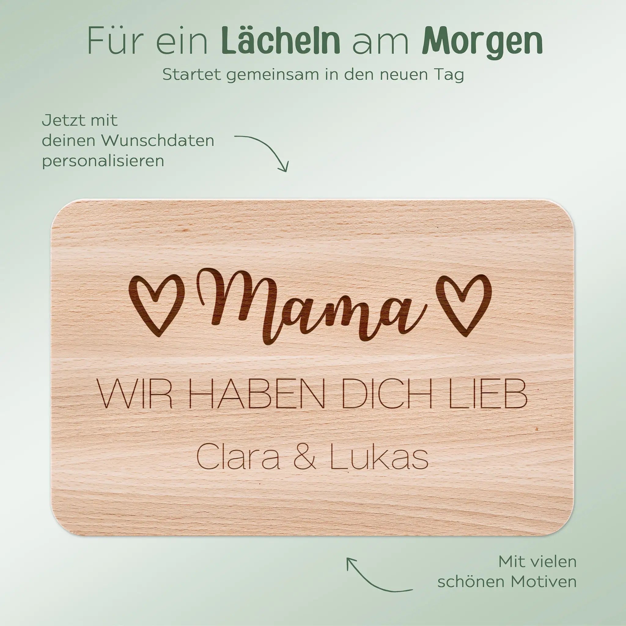 Frühstücksbrett "Hab dich lieb Mama" - wunderwunsch