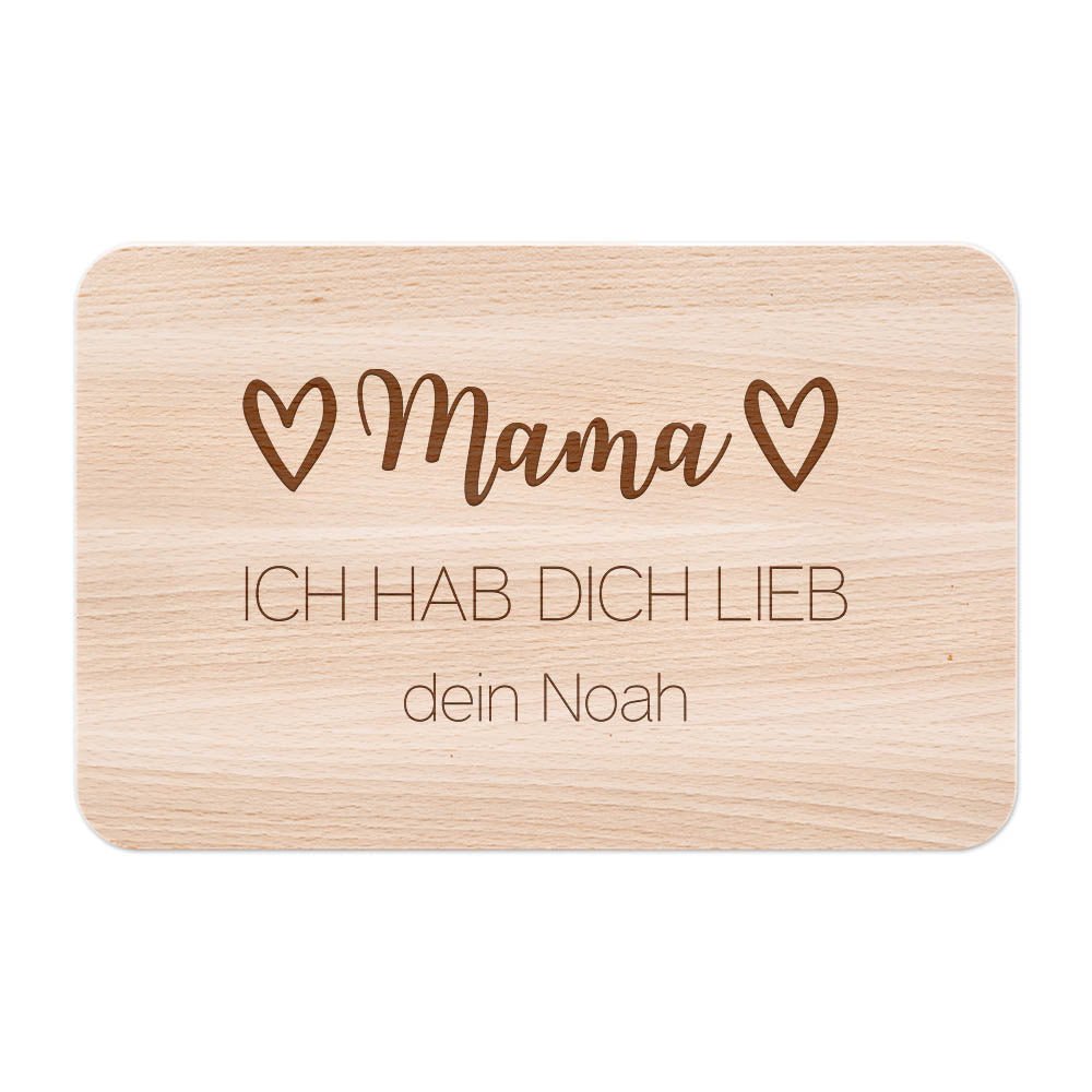 Frühstücksbrett "Hab dich lieb Mama" - wunderwunsch