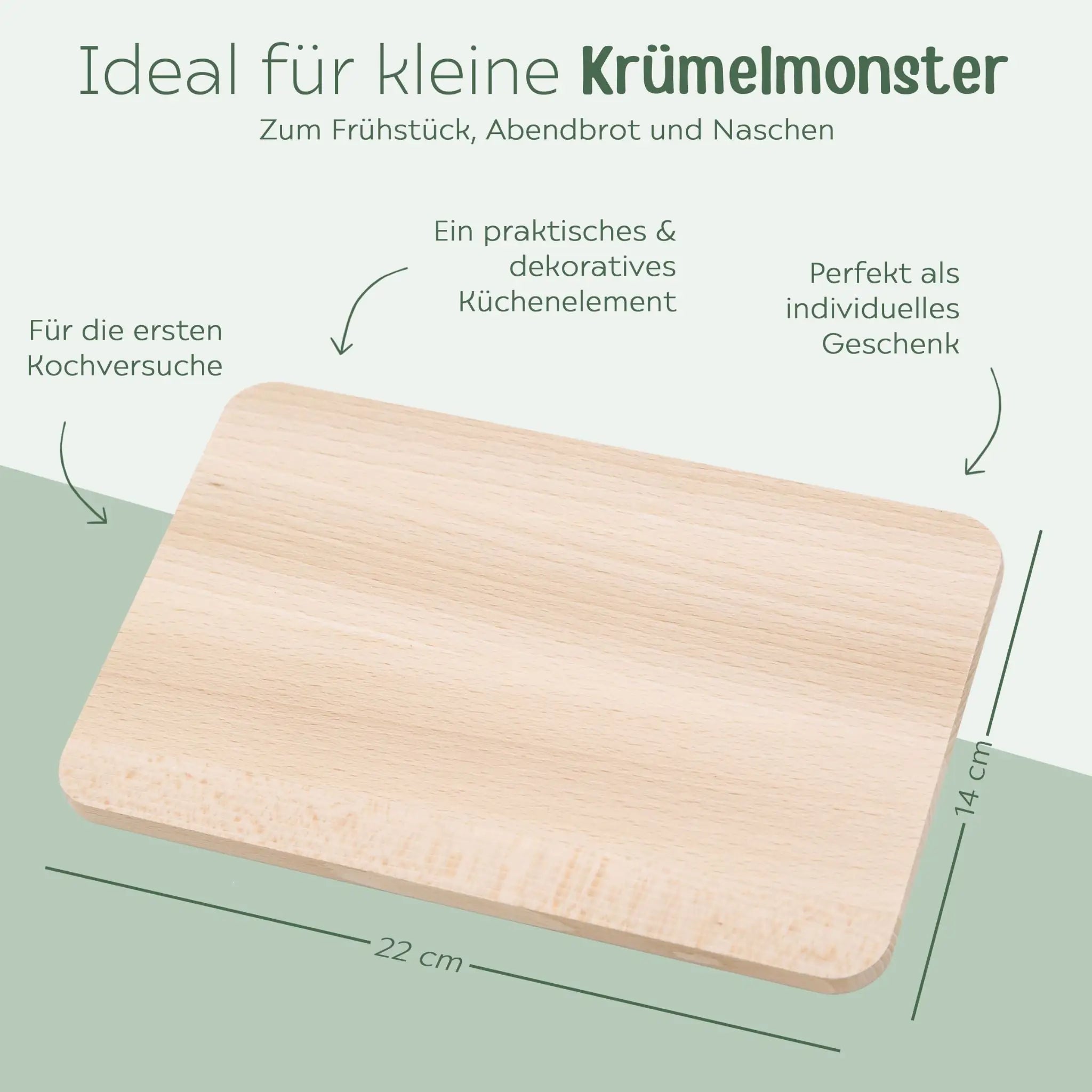 Frühstücksbrettchen mit Kindermesser personalisiert - Tiere unten Gravur - wunderwunsch