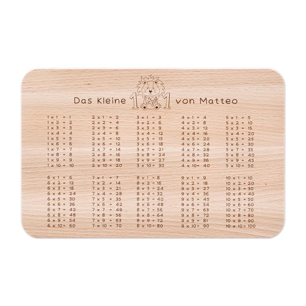 Frühstücksbrettchen personalisiert - Löwe 1x1 Gravur - wunderwunsch