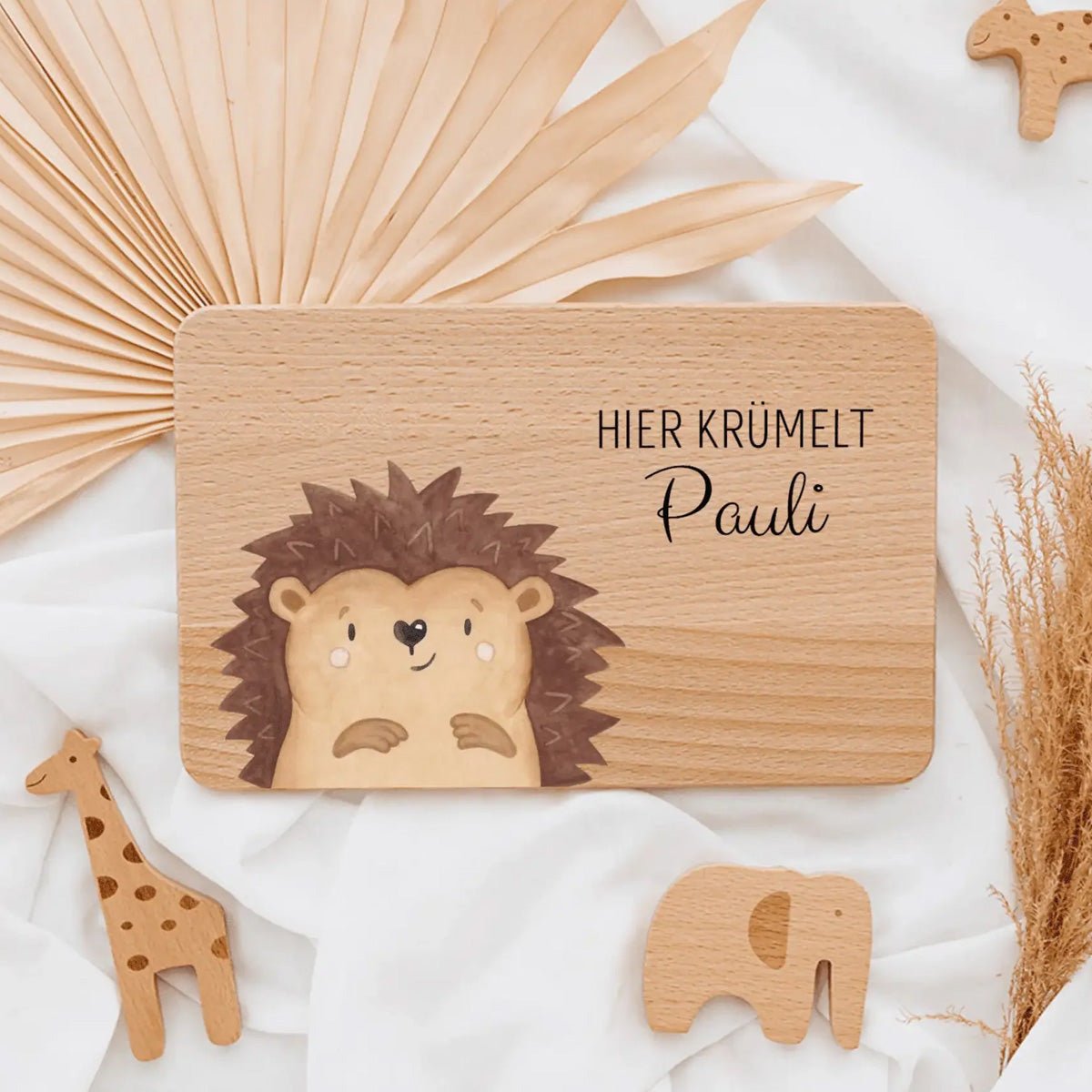 Frühstücksbrettchen personalisiert - Tier Aquarell - wunderwunsch