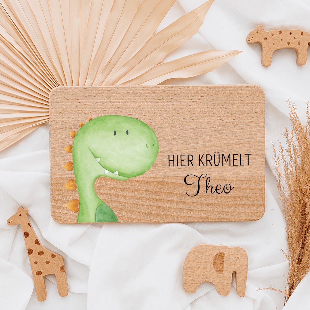 Frühstücksbrettchen personalisiert - Tier Aquarell - wunderwunsch