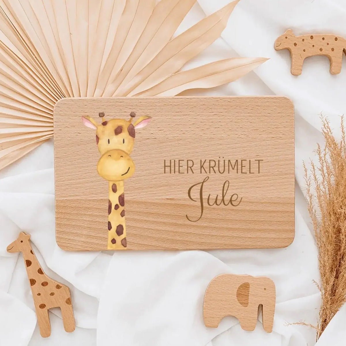 Frühstücksbrettchen personalisiert - Tier Aquarell - wunderwunsch