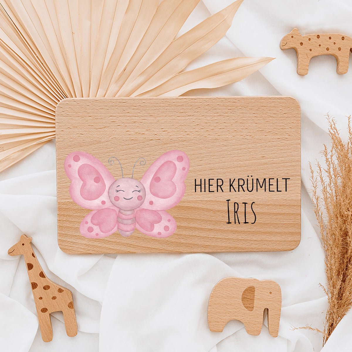 Frühstücksbrettchen personalisiert - Tier Aquarell - wunderwunsch