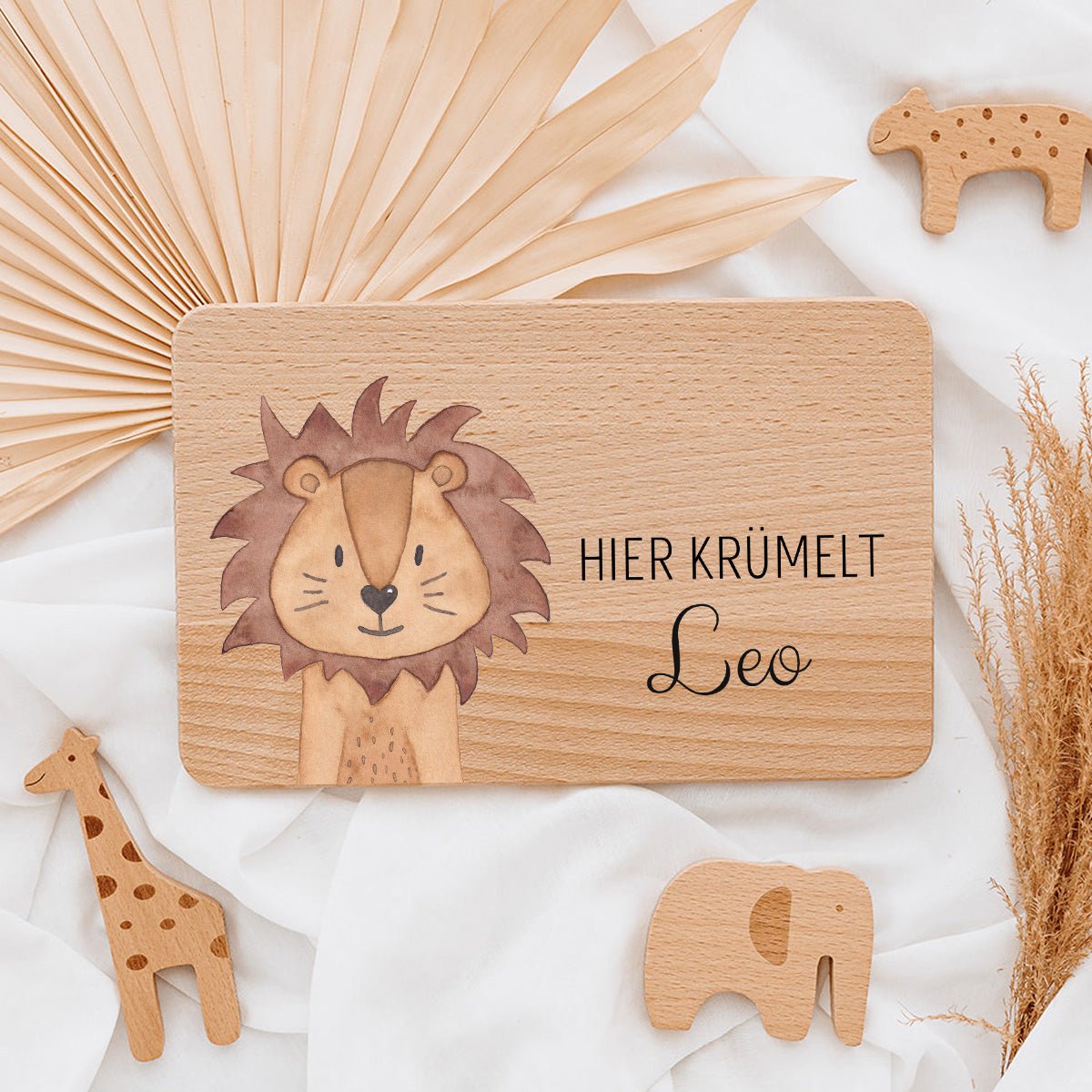 Frühstücksbrettchen personalisiert - Tier Aquarell - wunderwunsch