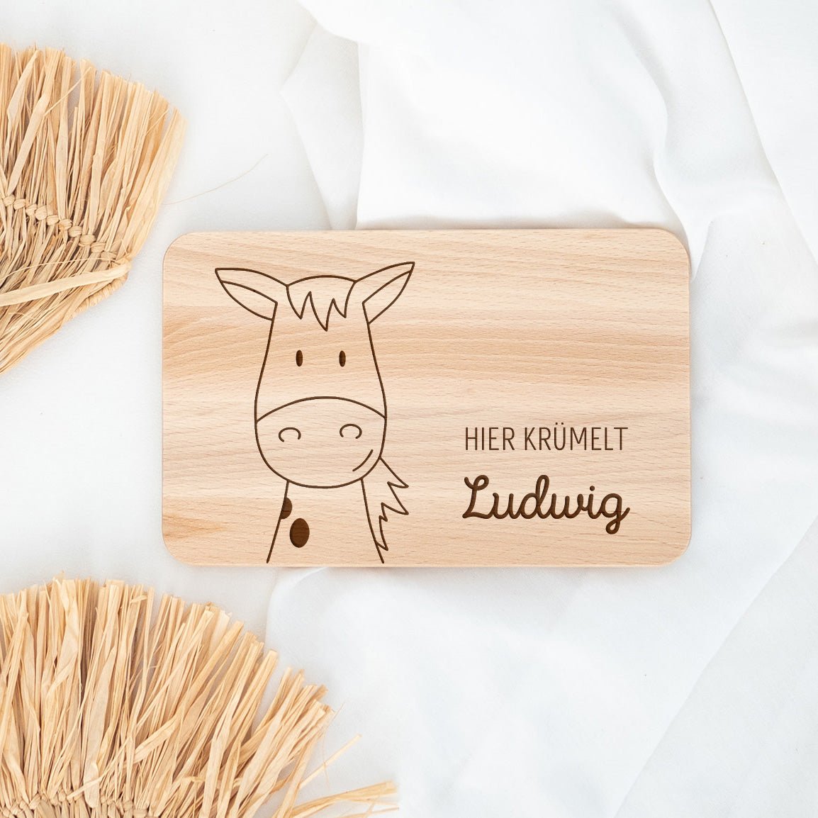Frühstücksbrettchen personalisiert - Tier Gravur - wunderwunsch