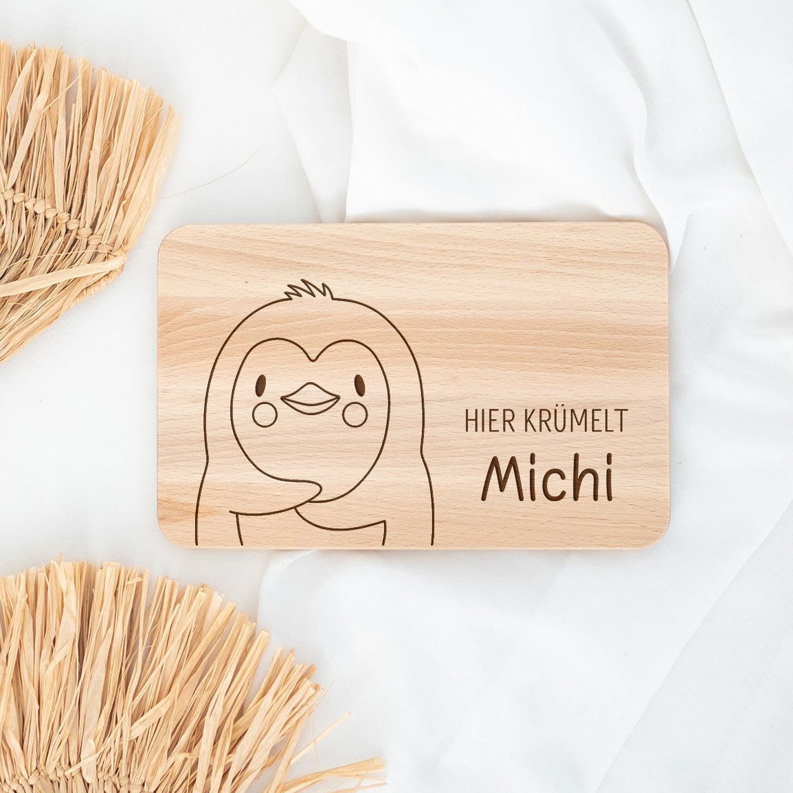 Frühstücksbrettchen personalisiert - Tier Gravur - wunderwunsch