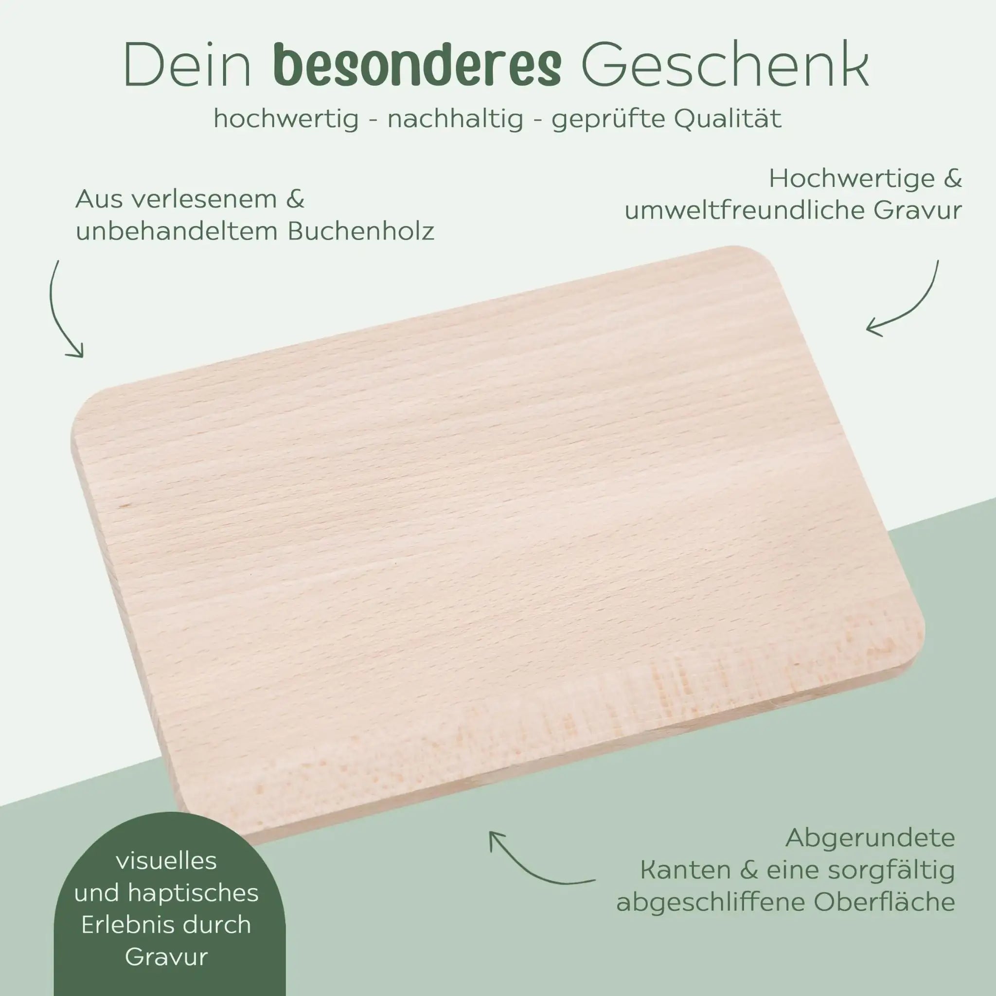 Frühstücksbrettchen personalisiert - Toast Gravur - wunderwunsch