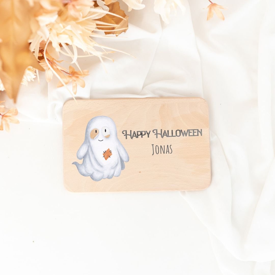 Frühstücksbrettchen personalisiert - Halloween Aquarell - wunderwunsch