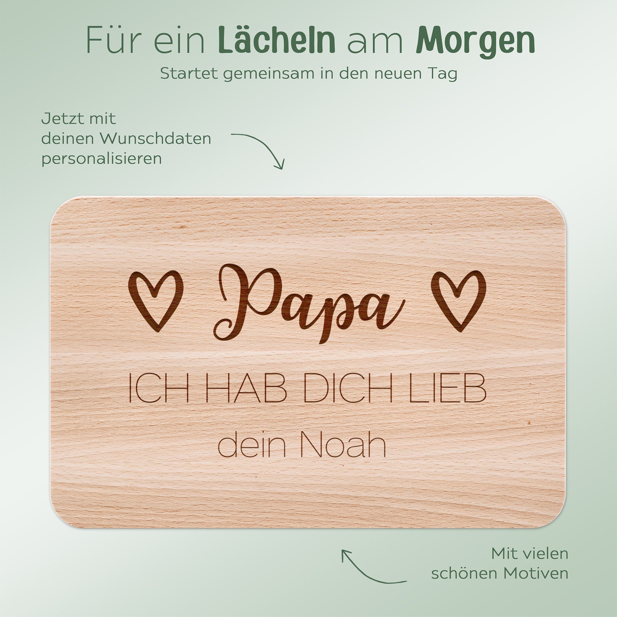 Frühstücksbrettchen personalisiert - PAPA Wir haben dich lieb - wunderwunsch
