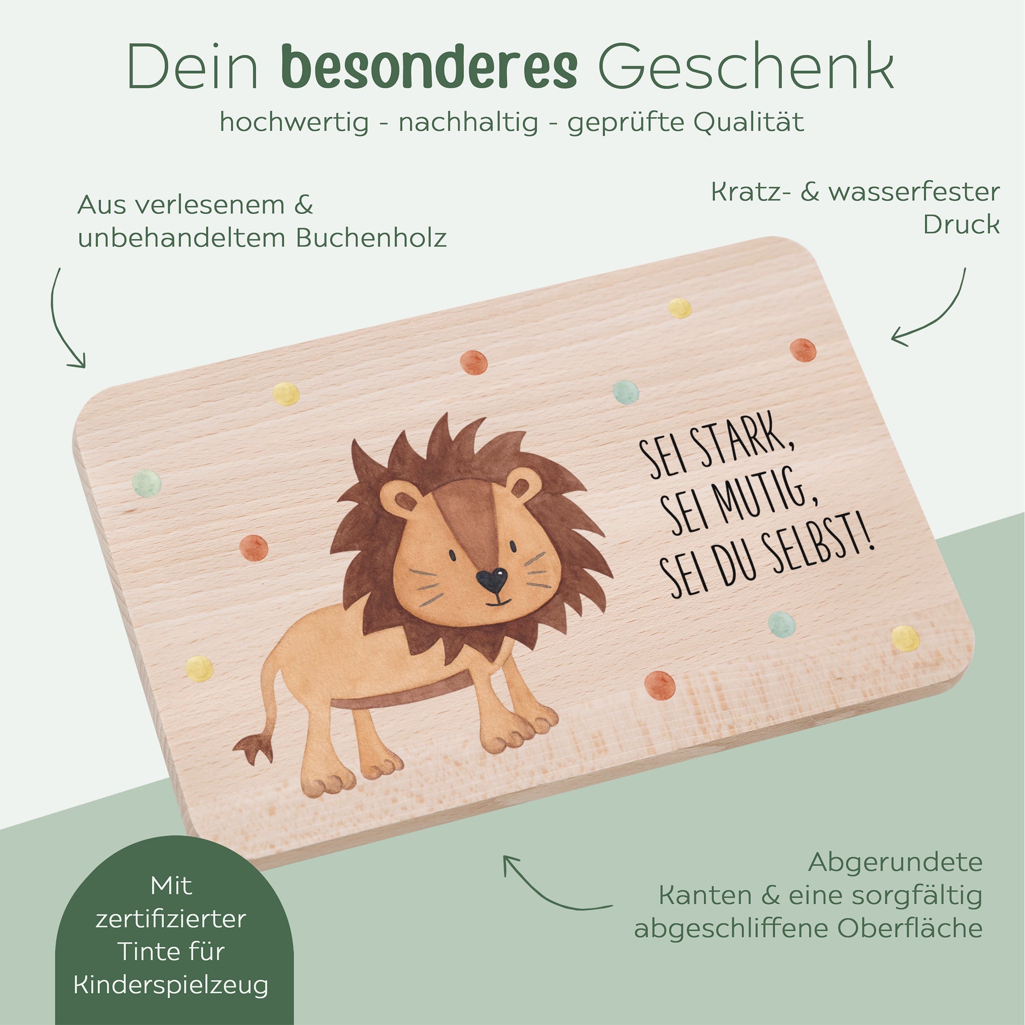 Frühstücksbrettchen - Tier Spruch Aquarell - wunderwunsch