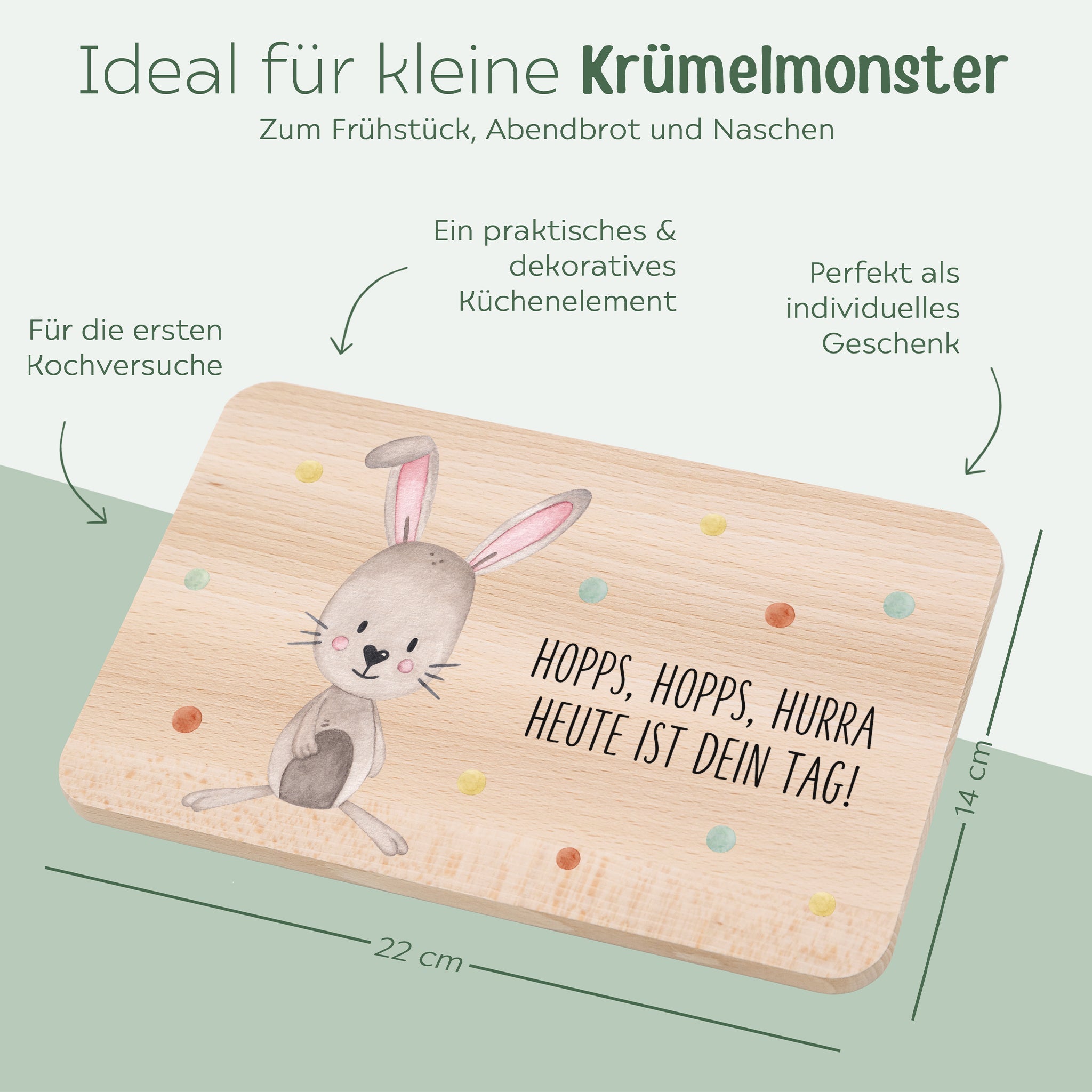 Frühstücksbrettchen - Tier Spruch Aquarell - wunderwunsch