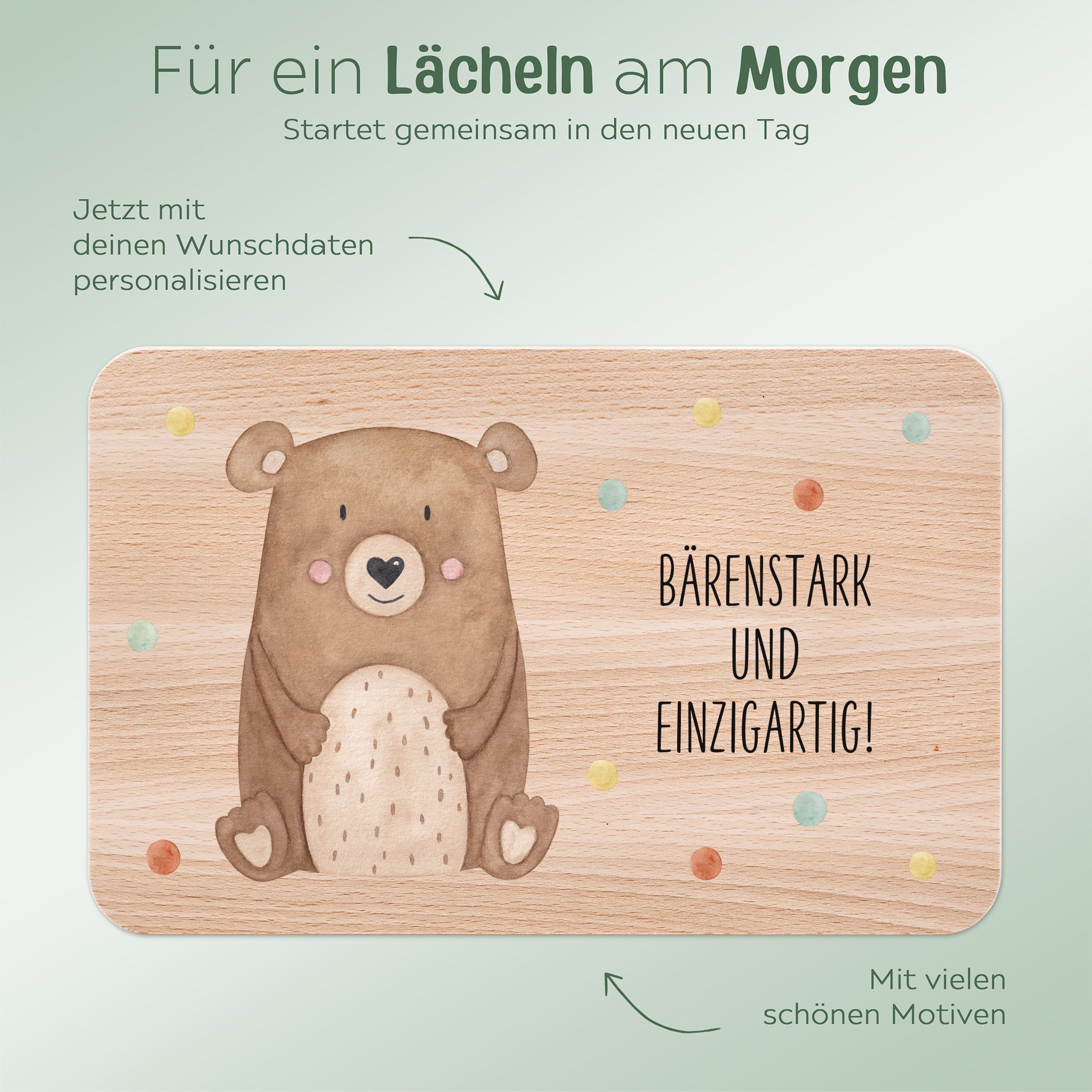 Frühstücksbrettchen - Tier Spruch Aquarell - wunderwunsch