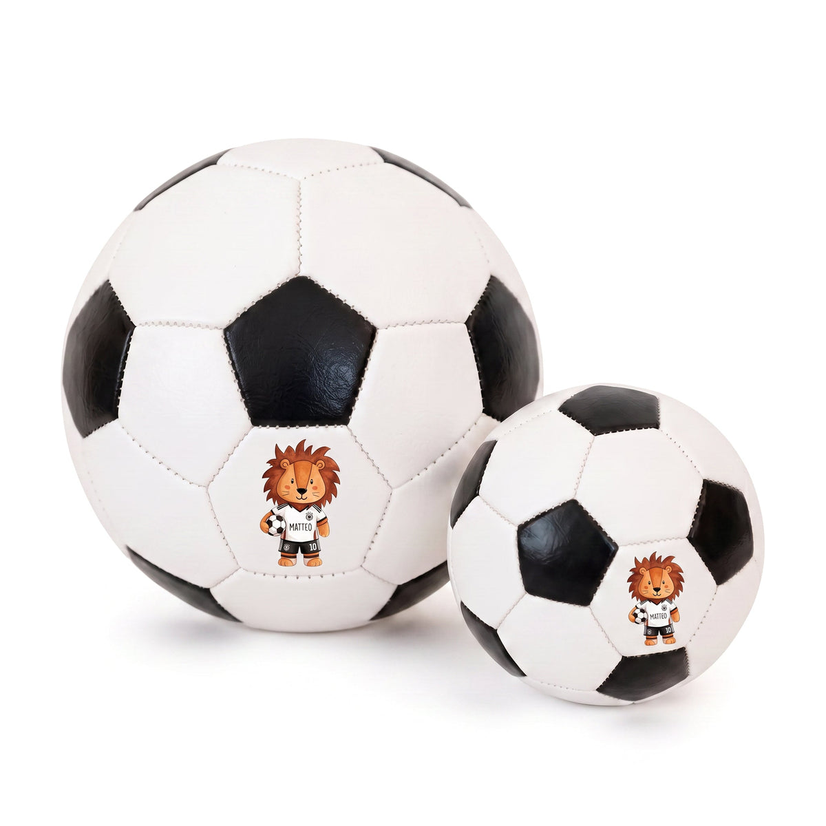 Fußball Schwarz-Weiß - Fußball Löwe personalisiert - wunderwunsch