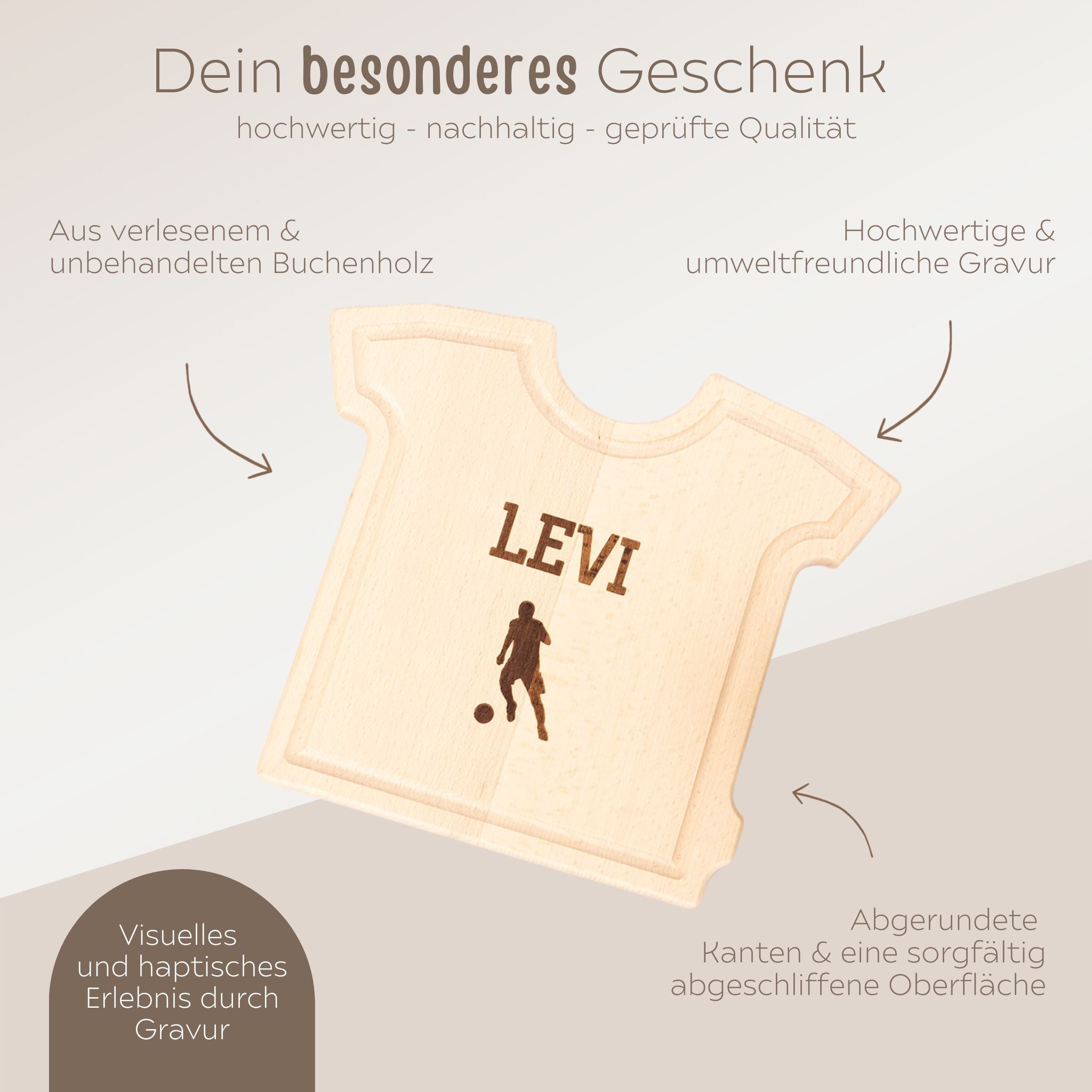 Fußballtrikot Holzbrett personalisiert - Fußballer oder Fußball - wunderwunsch