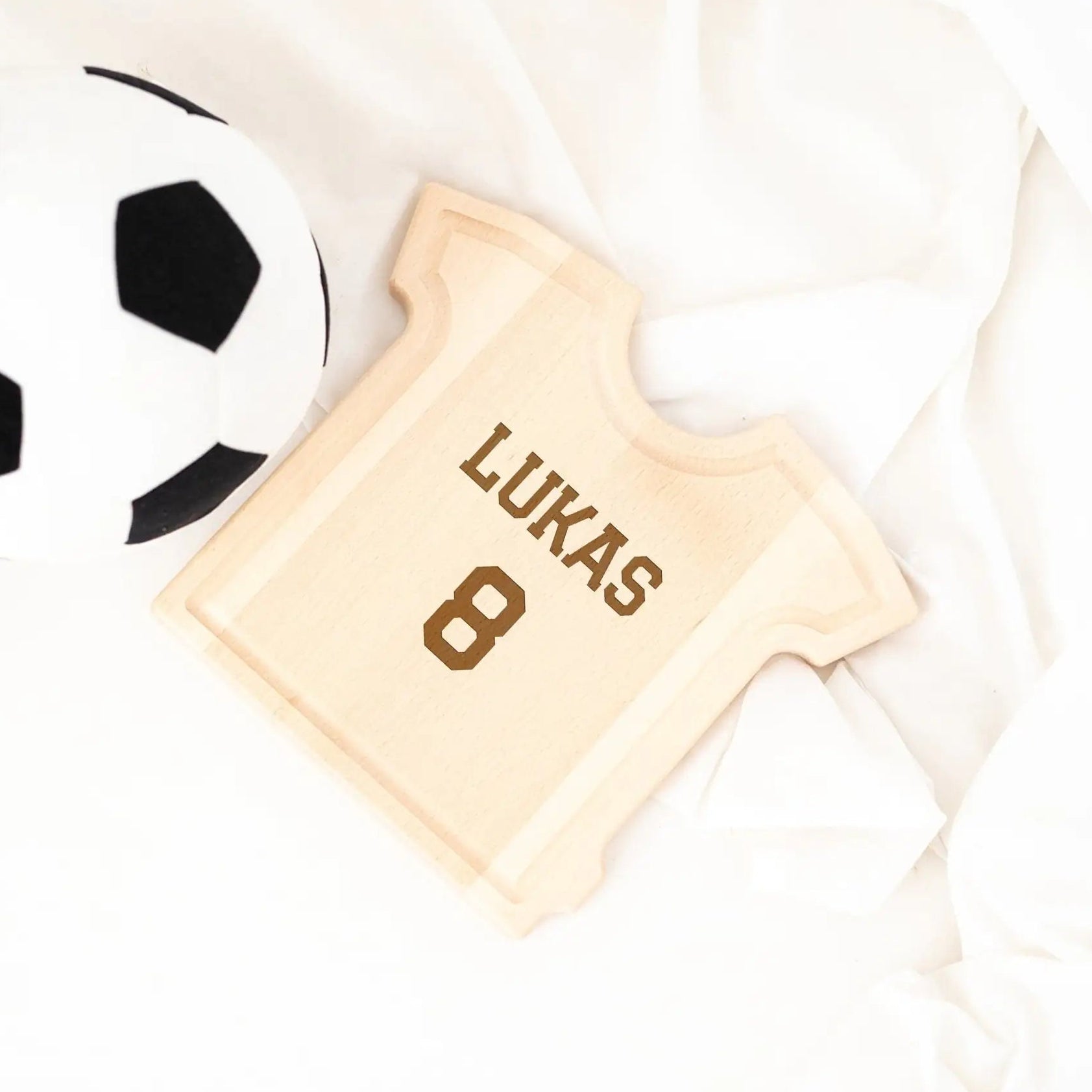 Fußballtrikot Holzbrett personalisiert - wunderwunsch