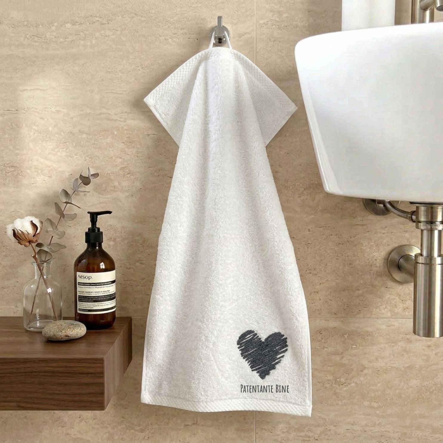 Gästehandtuch - Herz - wunderwunsch