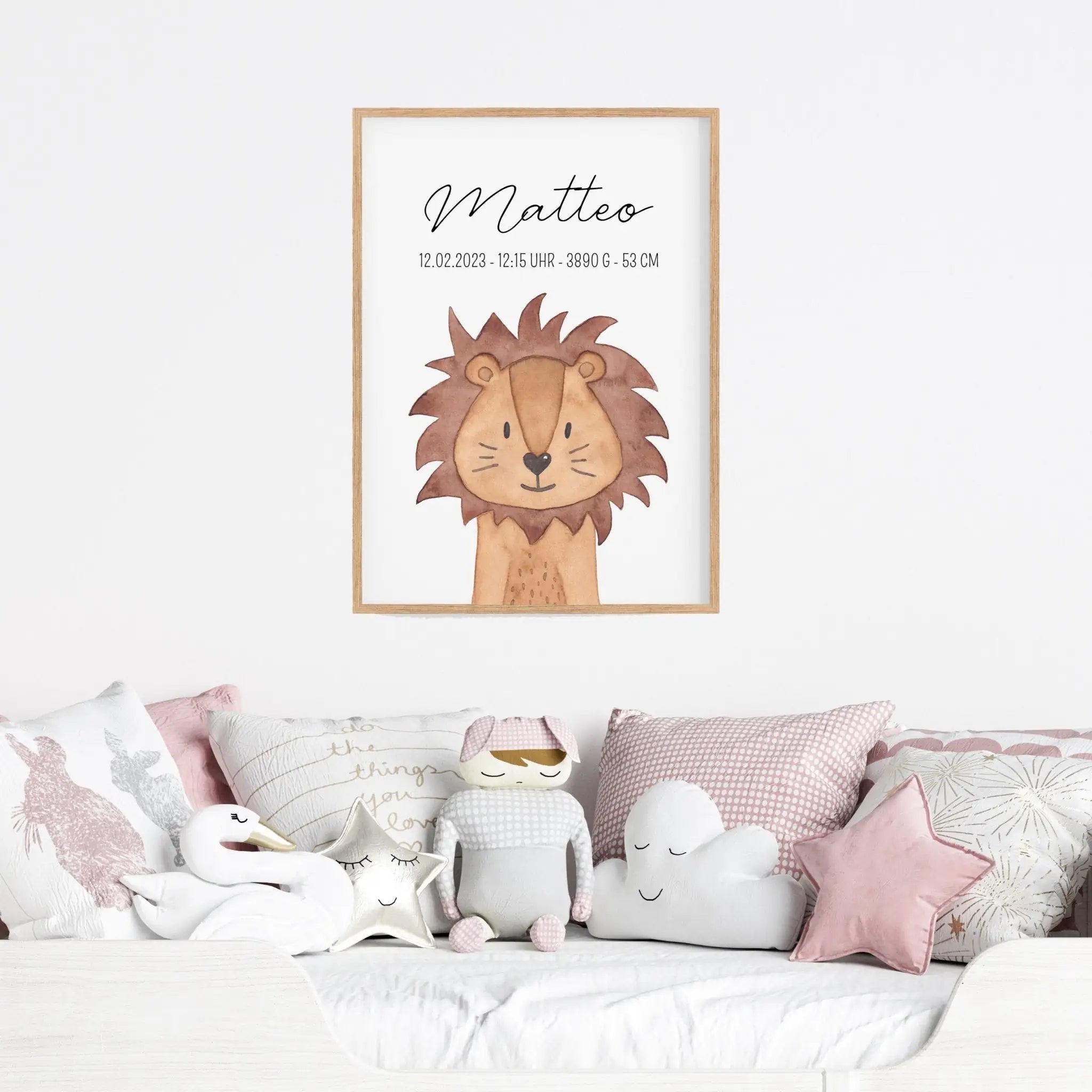 Geburtsposter – Tier Aquarell personalisiert - wunderwunsch