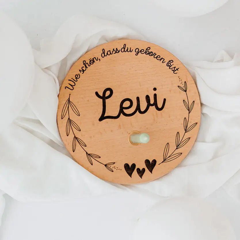 Geburtstagsteller Holz personalisiert - Name Gravur - wunderwunsch