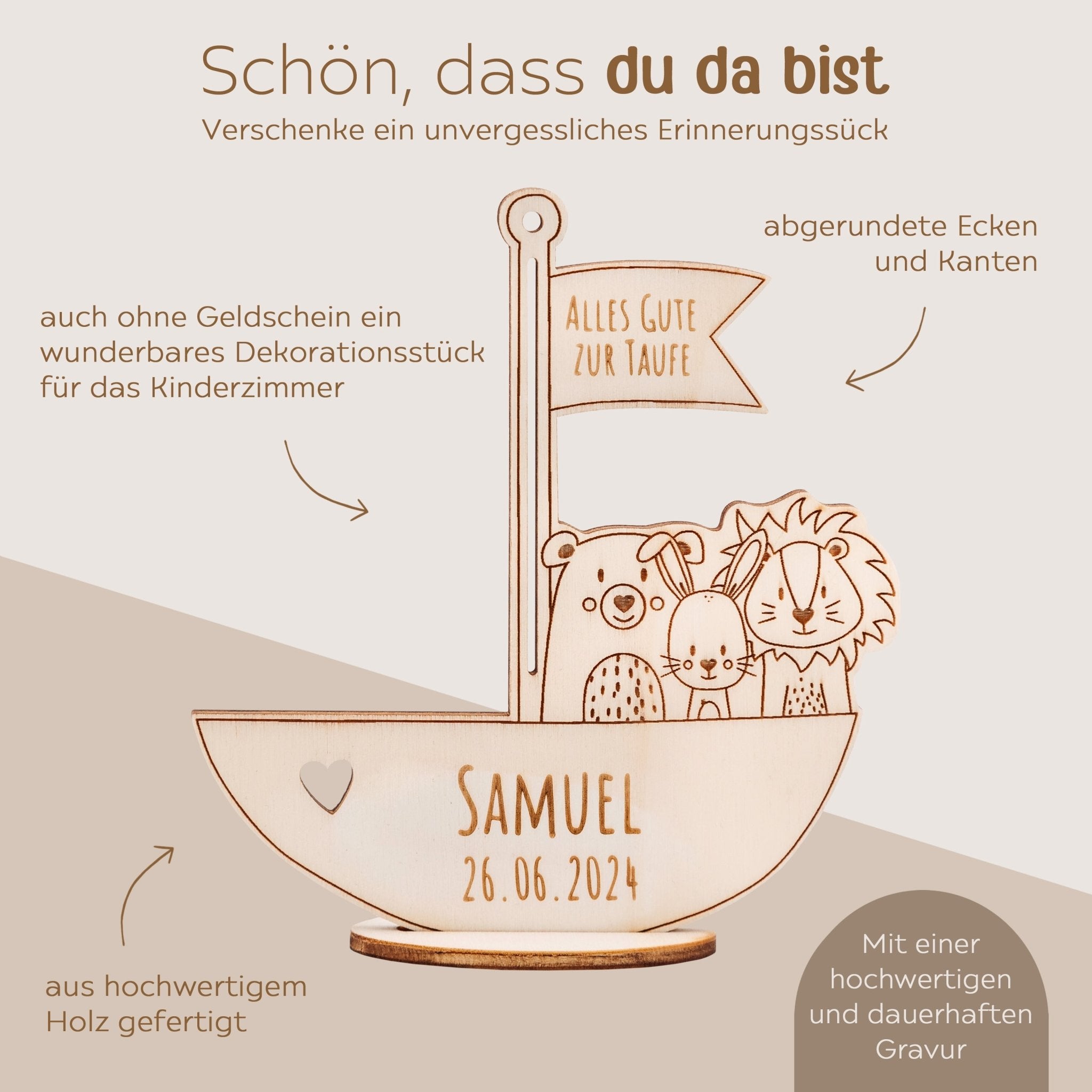 Geldgeschenk Arche Noah zur Taufe - wunderwunsch