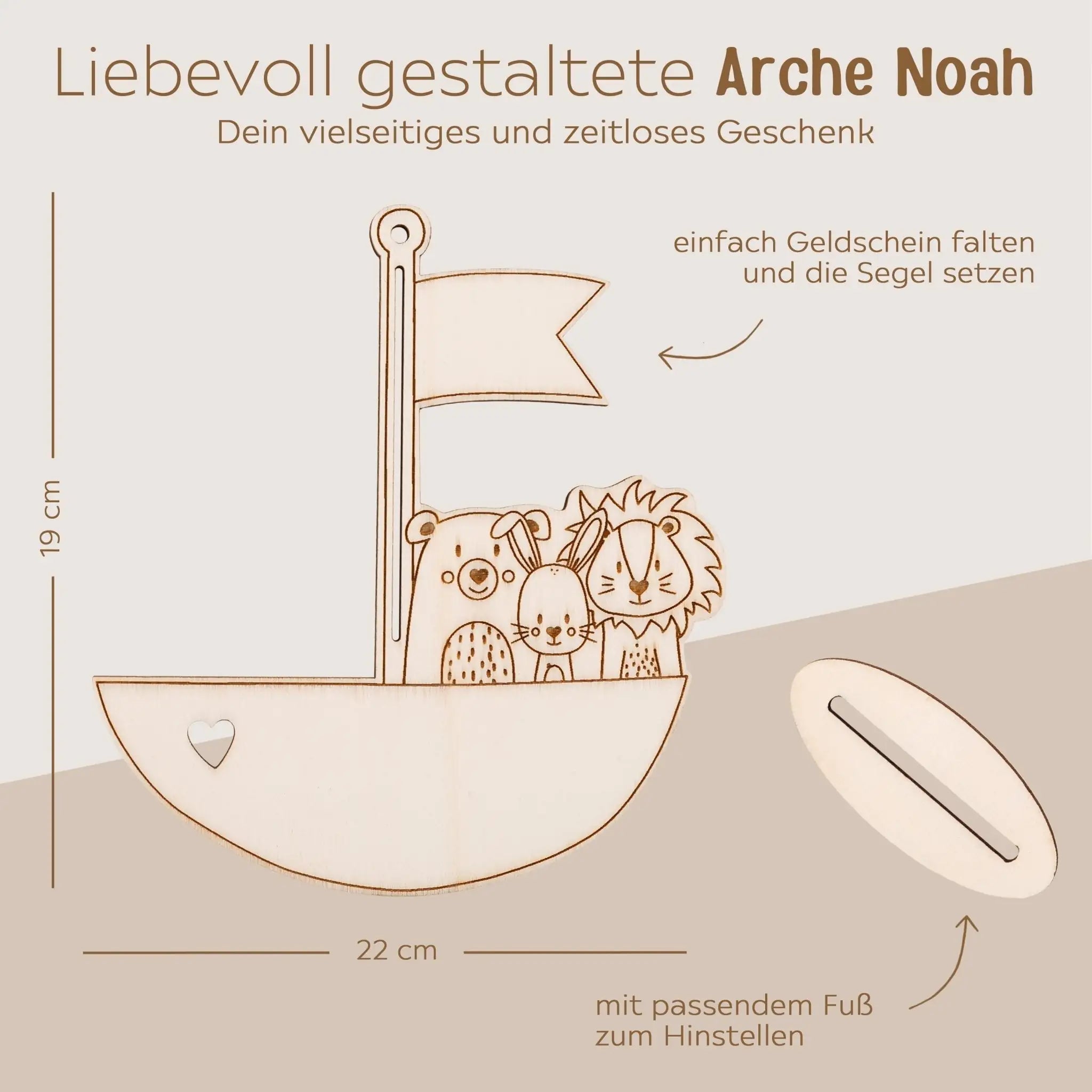 Geldgeschenk Arche Noah zur Taufe - wunderwunsch