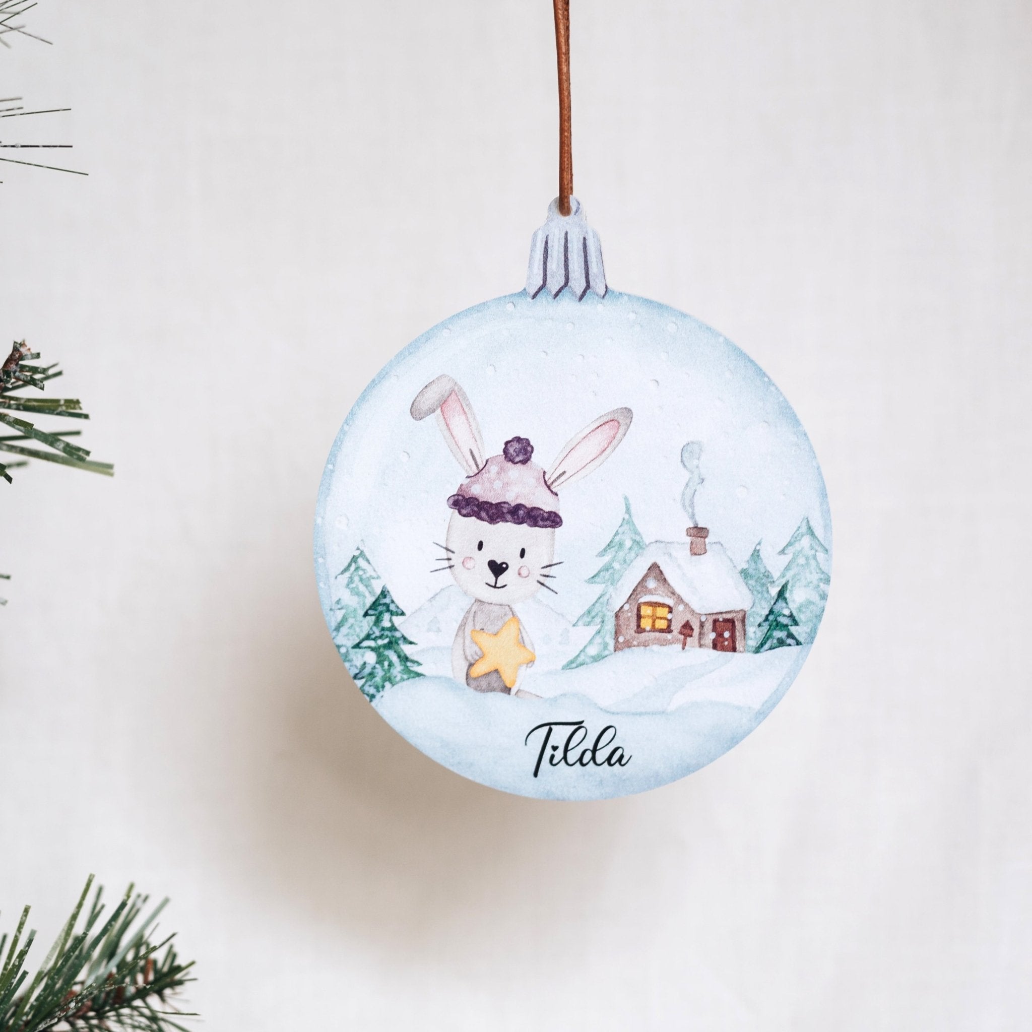 Geschenkanhänger Acryl "Weihnachtstiere" personalisiert - wunderwunsch