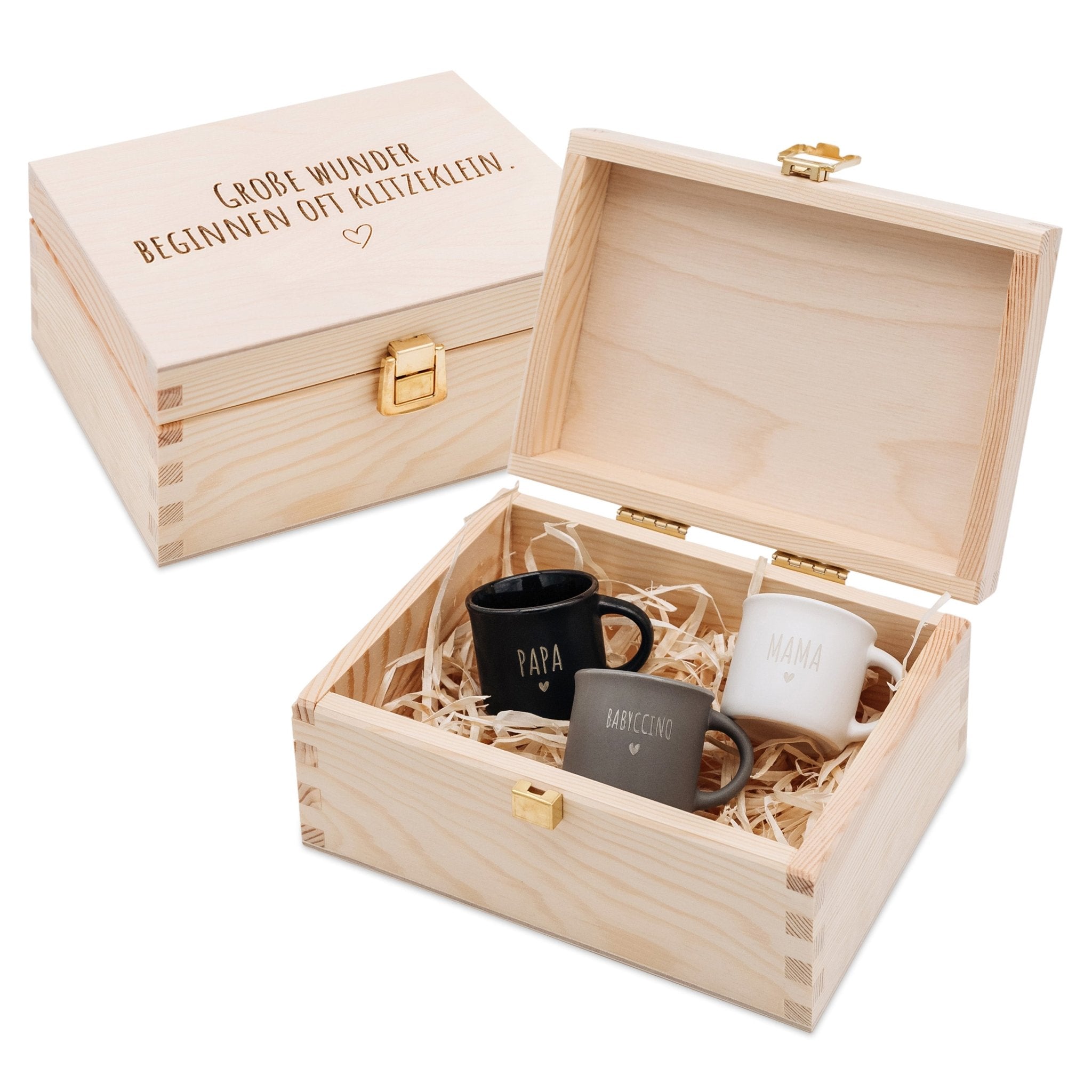 Geschenkbox Babyshower - Espresso Set Familie - wunderwunsch