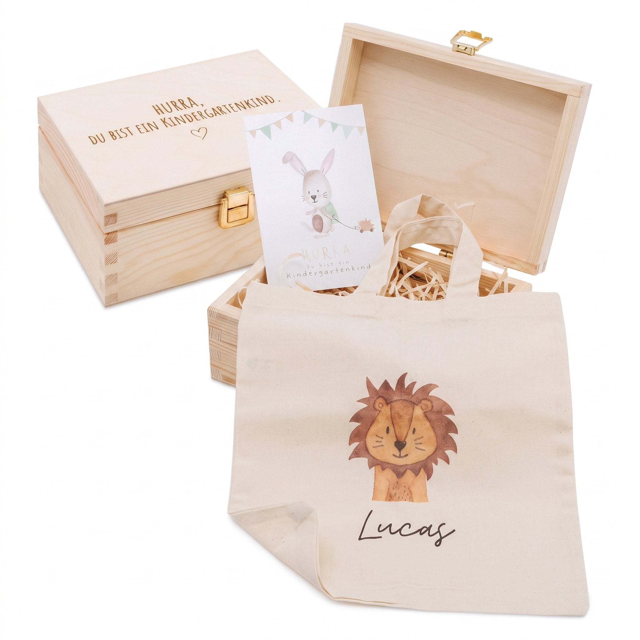 Geschenkbox Kitastart - Stoffbeutel + Postkarte - wunderwunsch