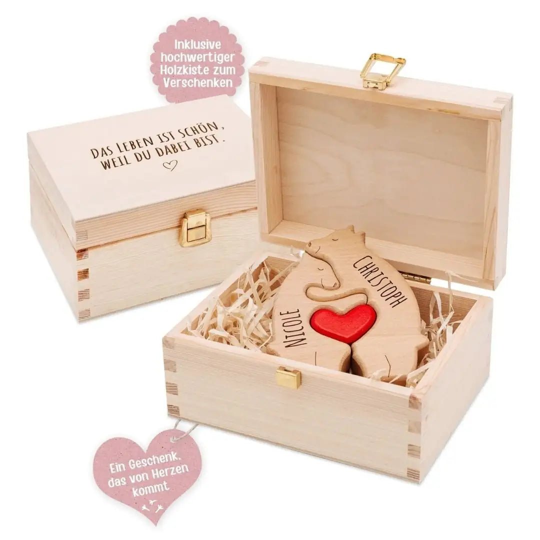 Geschenkbox Valentinstag - Bärenfamilie - wunderwunsch