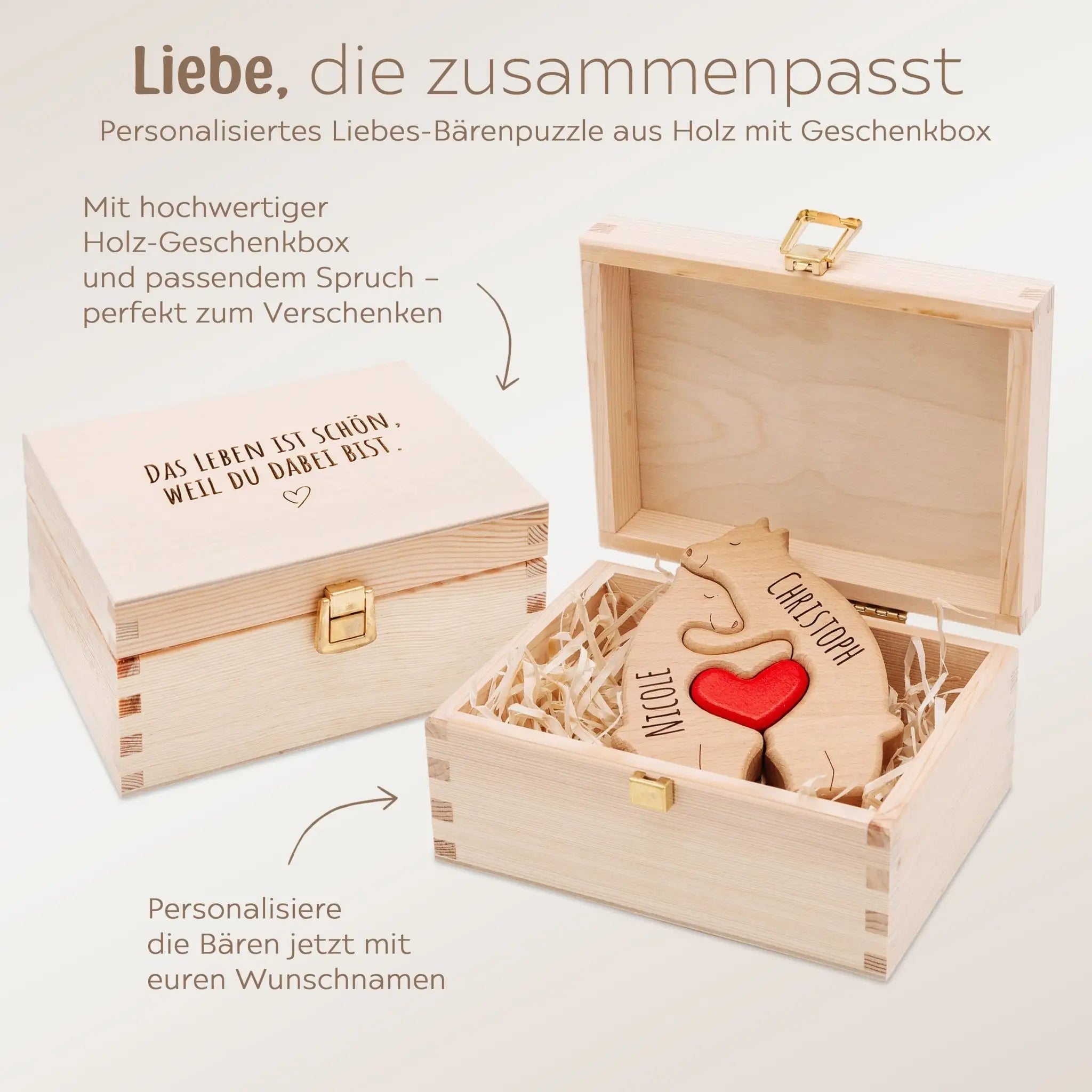 Geschenkbox Valentinstag - Bärenfamilie - wunderwunsch