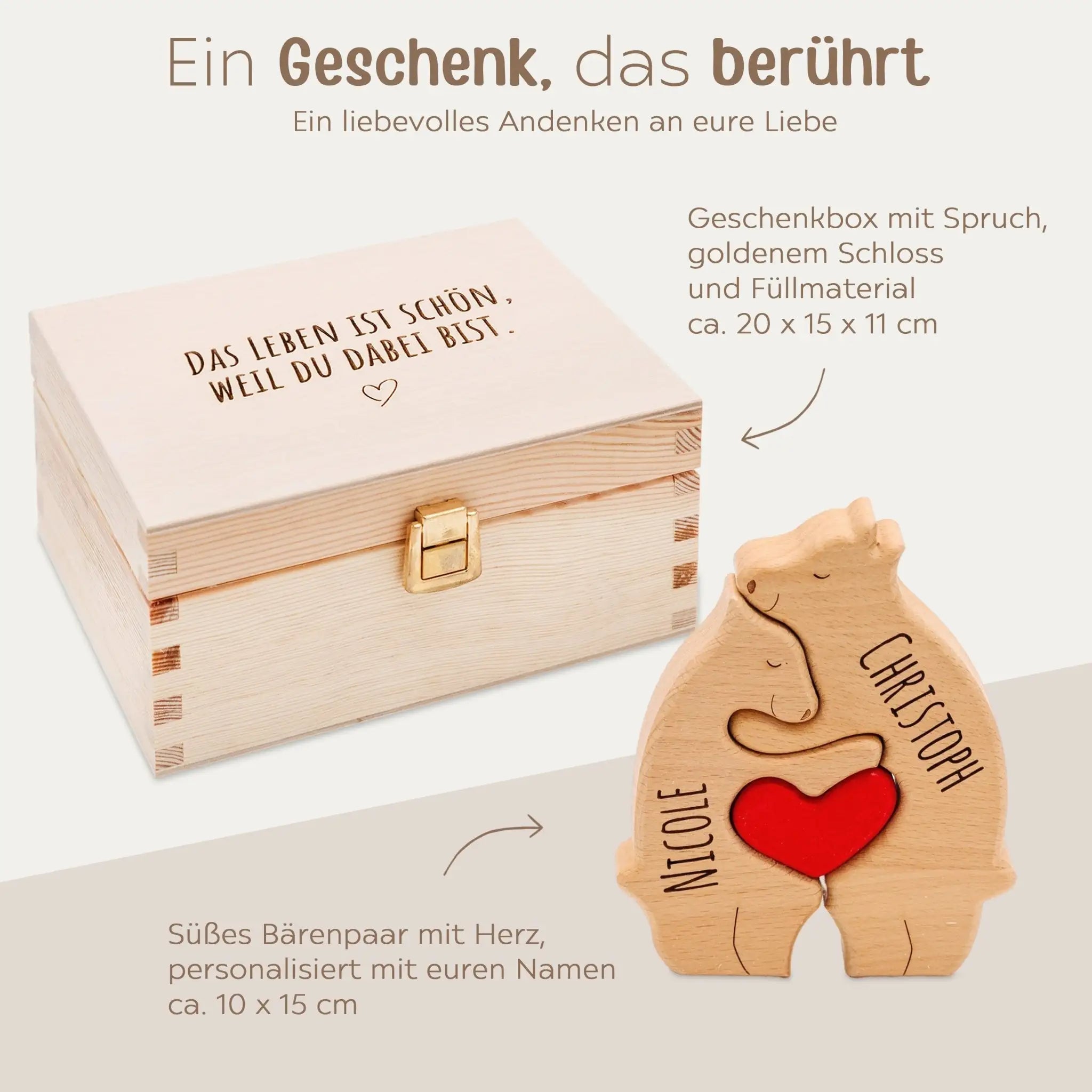 Geschenkbox Valentinstag - Bärenfamilie - wunderwunsch