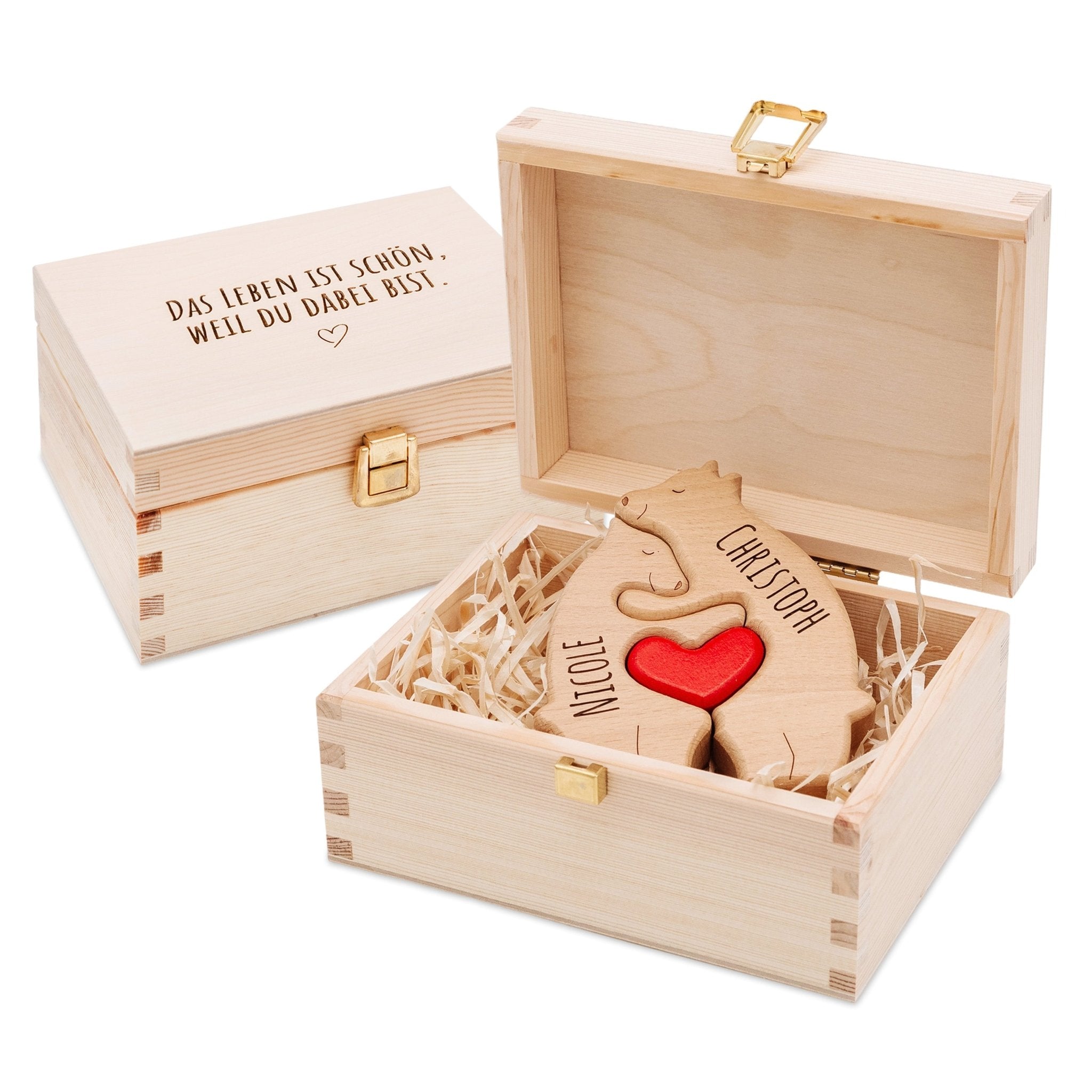 Geschenkbox Valentinstag - Bärenfamilie - wunderwunsch