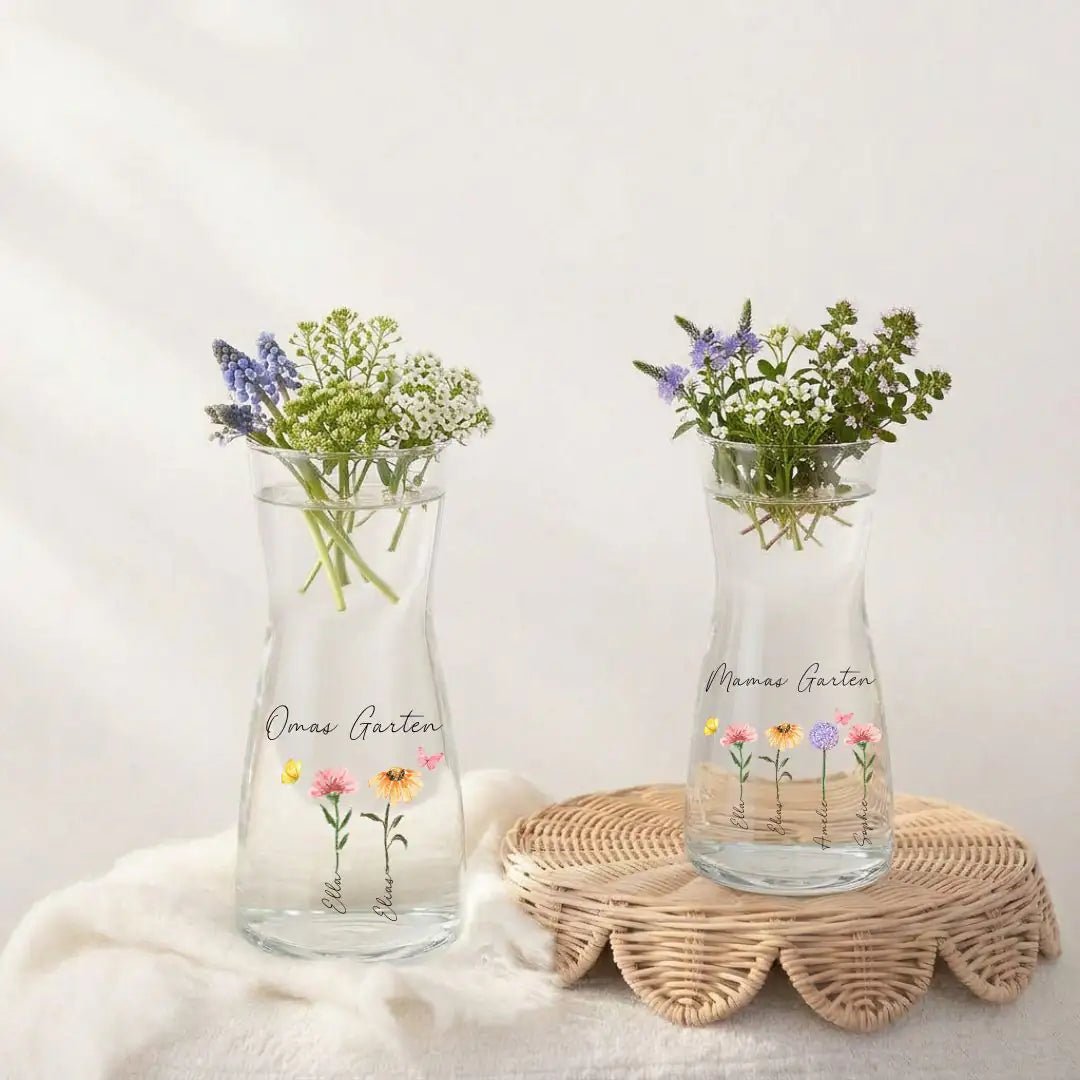Glasvase - Garten personalisiert - wunderwunsch