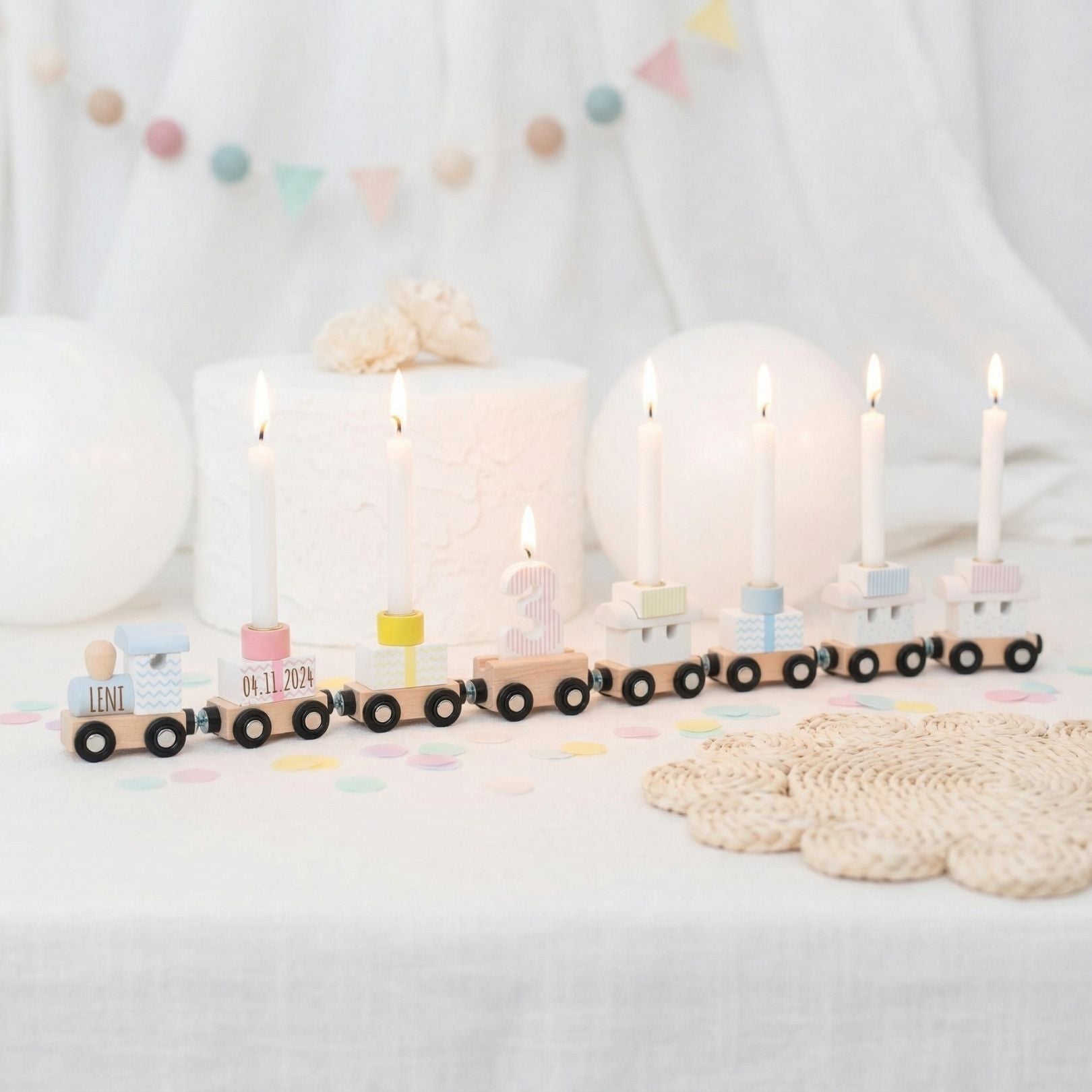 GOKI Geburtstagszug Pastell personalisierbar - wunderwunsch