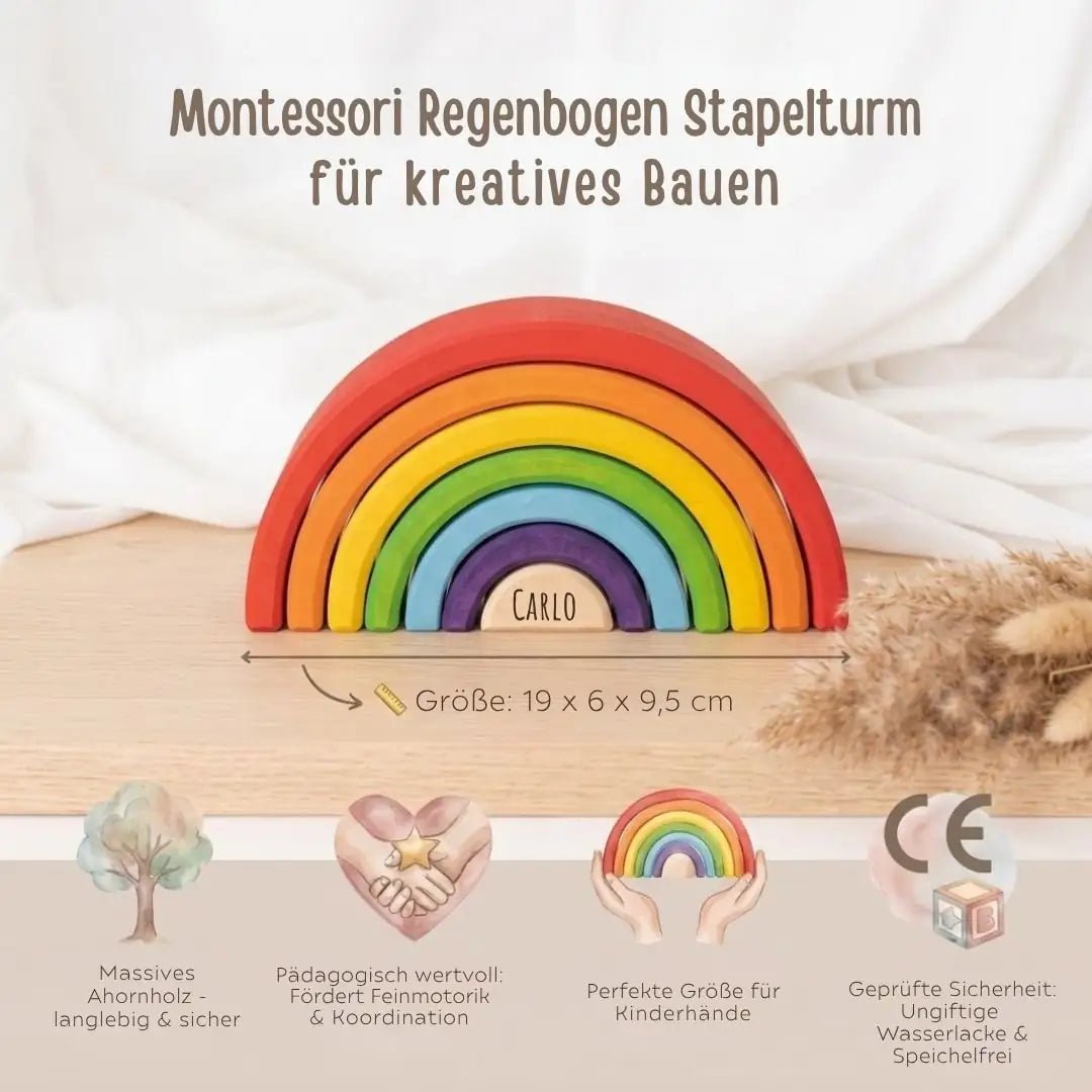 GOKI Stapelturm Regenbogen personalisierbar - wunderwunsch