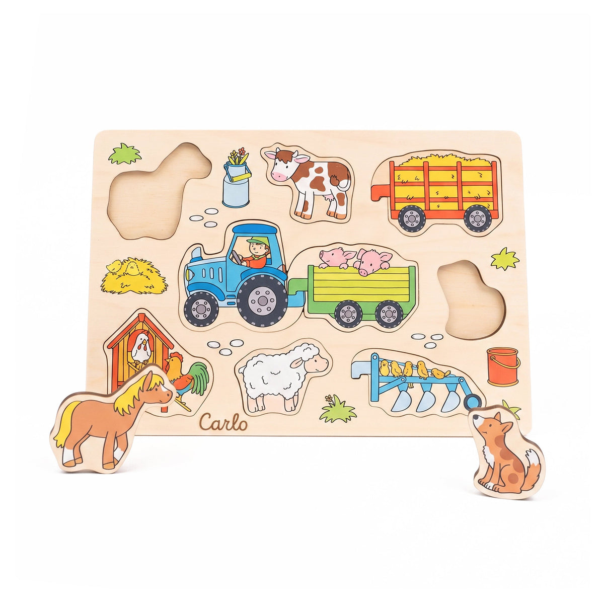 GOKI Steckpuzzle "Bauernhof" personalisierbar - wunderwunsch