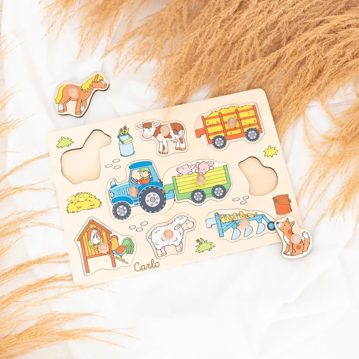 GOKI Steckpuzzle "Bauernhof" personalisierbar - wunderwunsch
