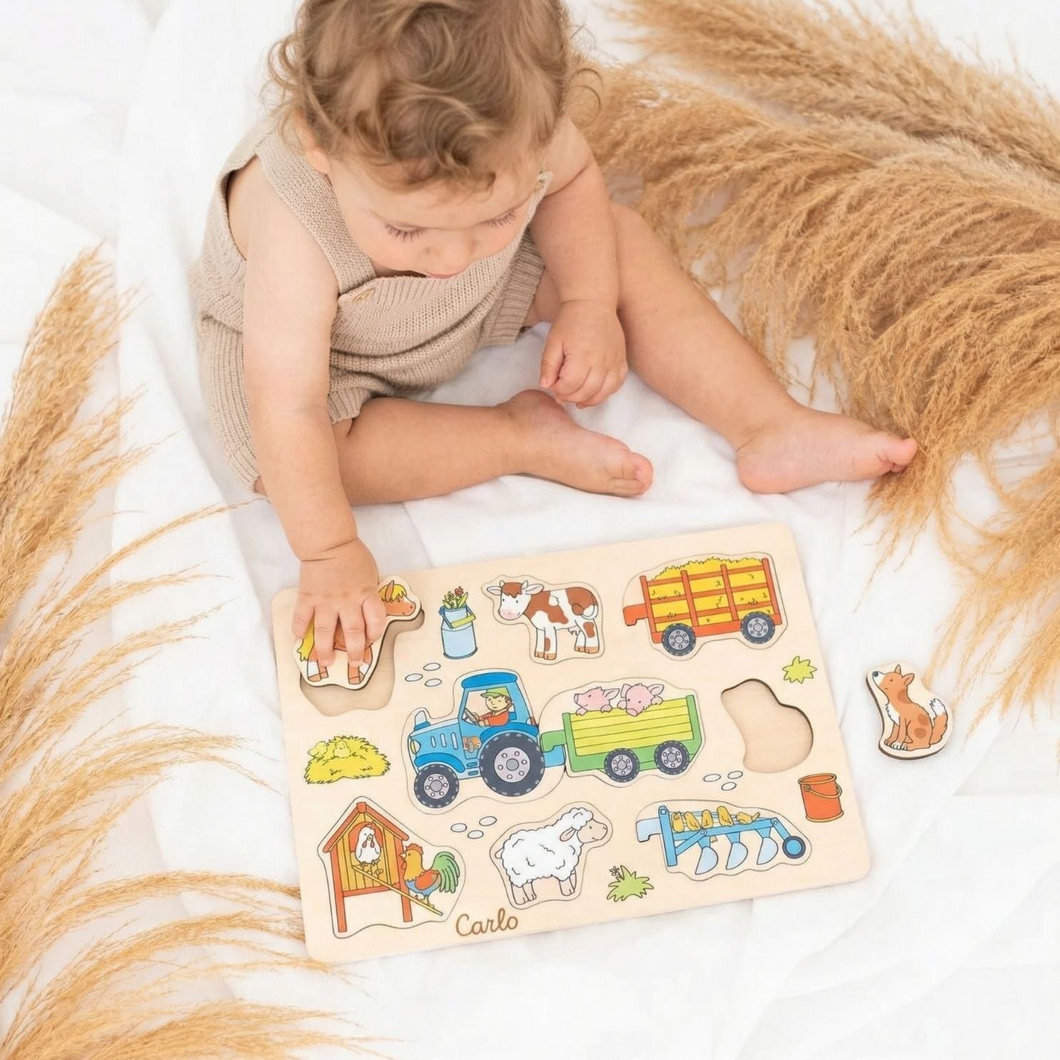 GOKI Steckpuzzle "Bauernhof" personalisierbar - wunderwunsch