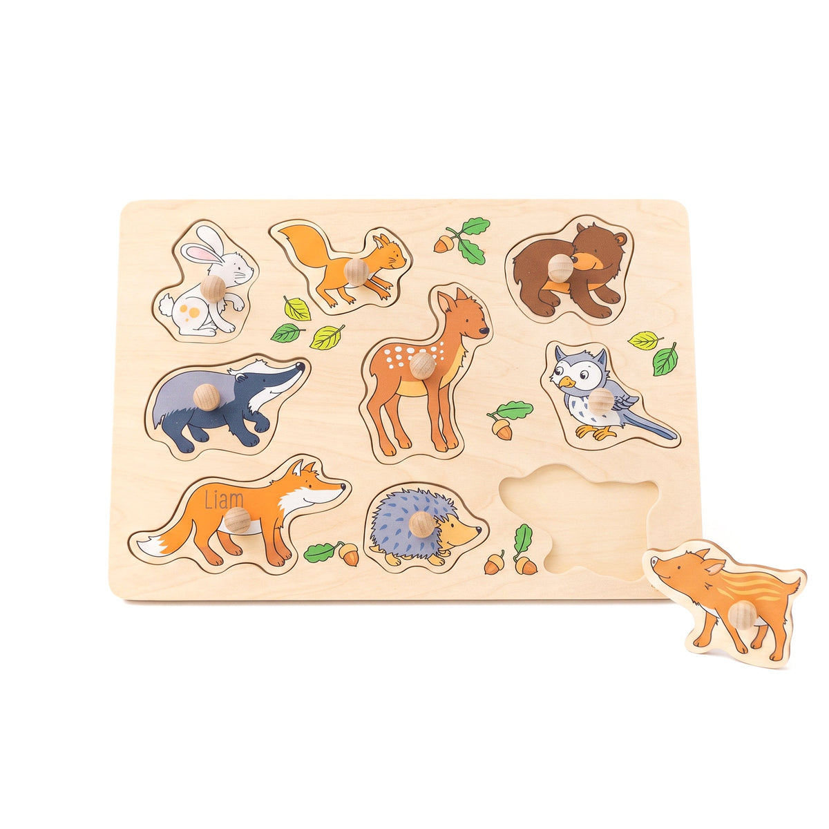 GOKI Steckpuzzle "Waldtiere" personalisierbar - wunderwunsch