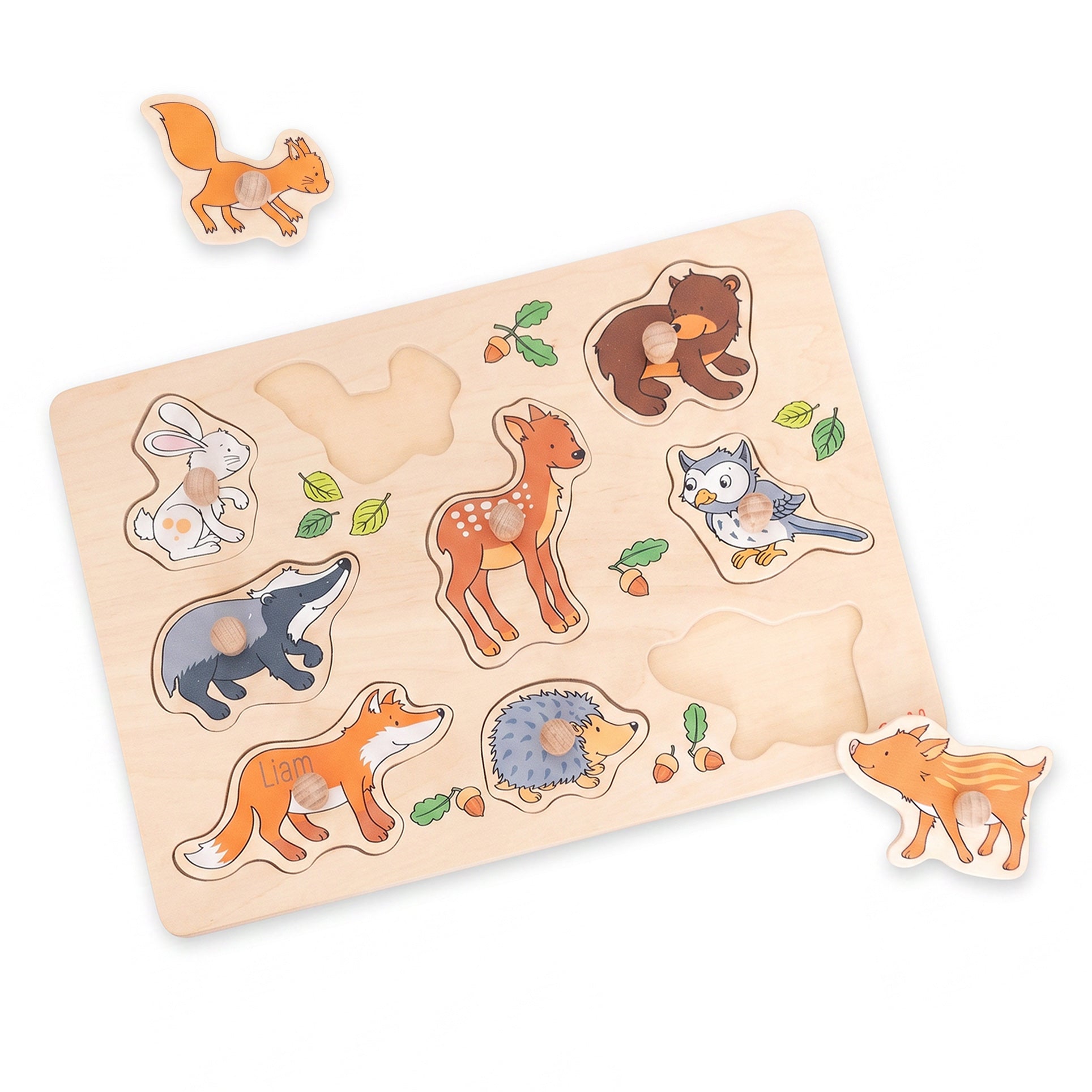 GOKI Steckpuzzle "Waldtiere" personalisierbar