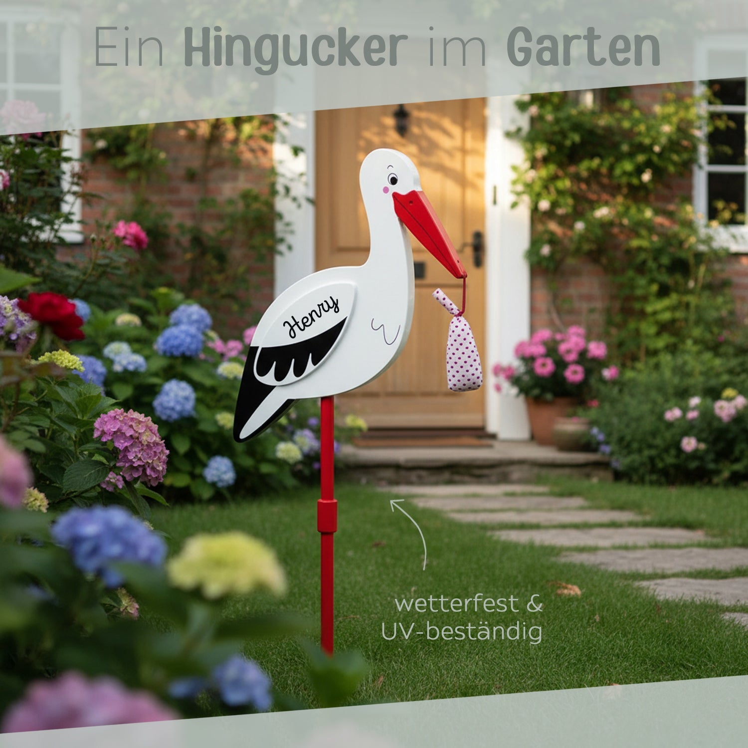 GOKI Storch mit Babytuch - wunderwunsch