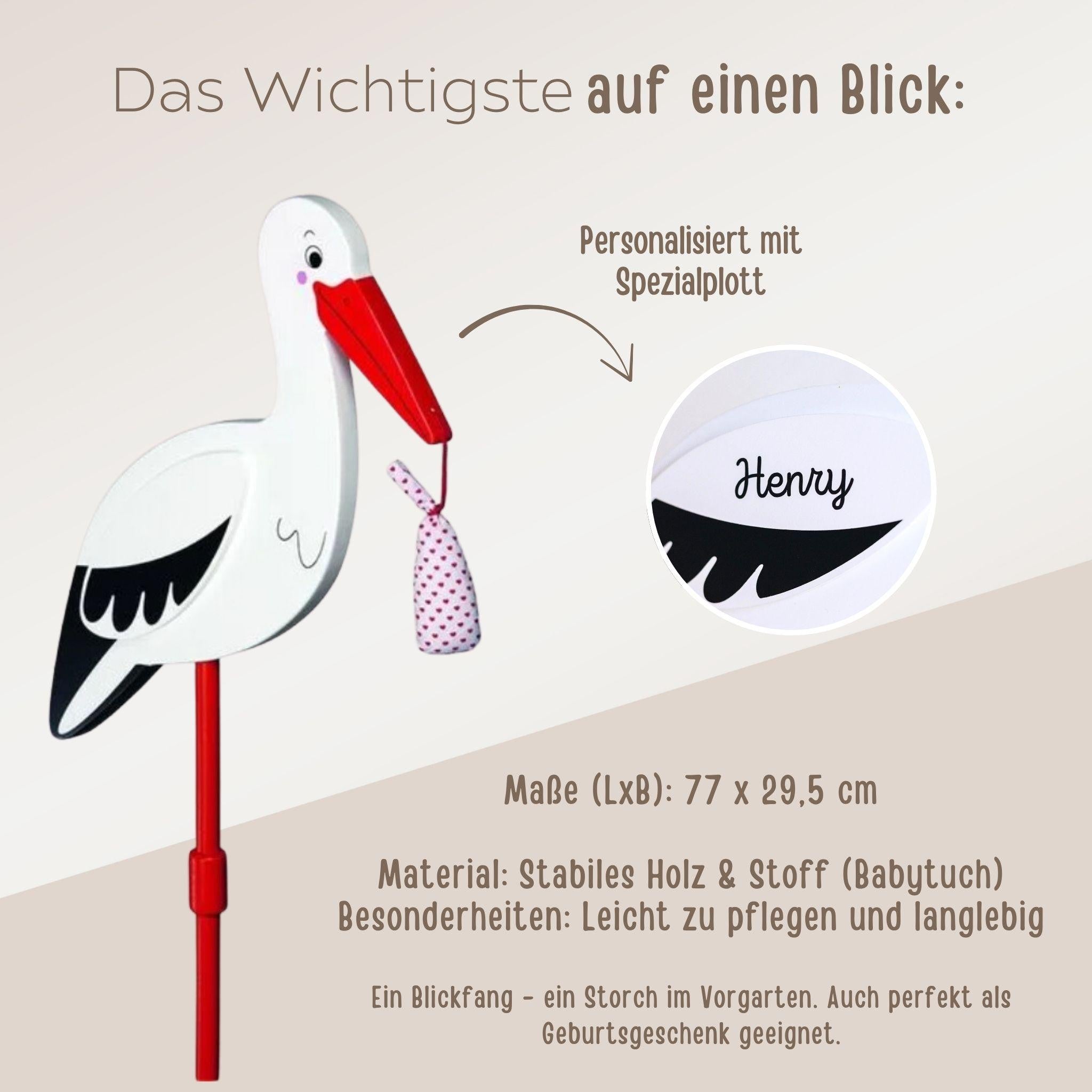 GOKI Storch mit Babytuch - wunderwunsch