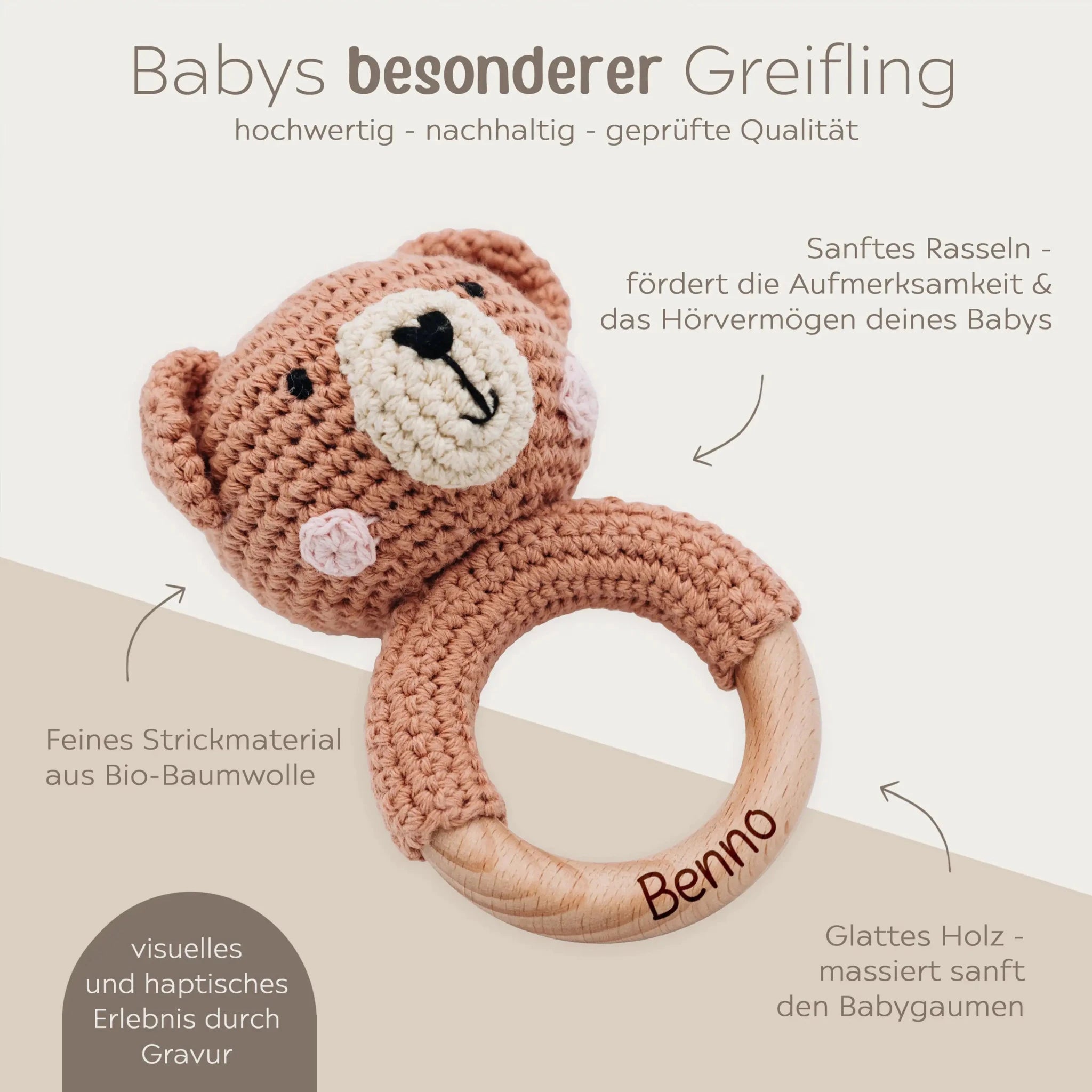 Greifling Bär personalisiert - wunderwunsch