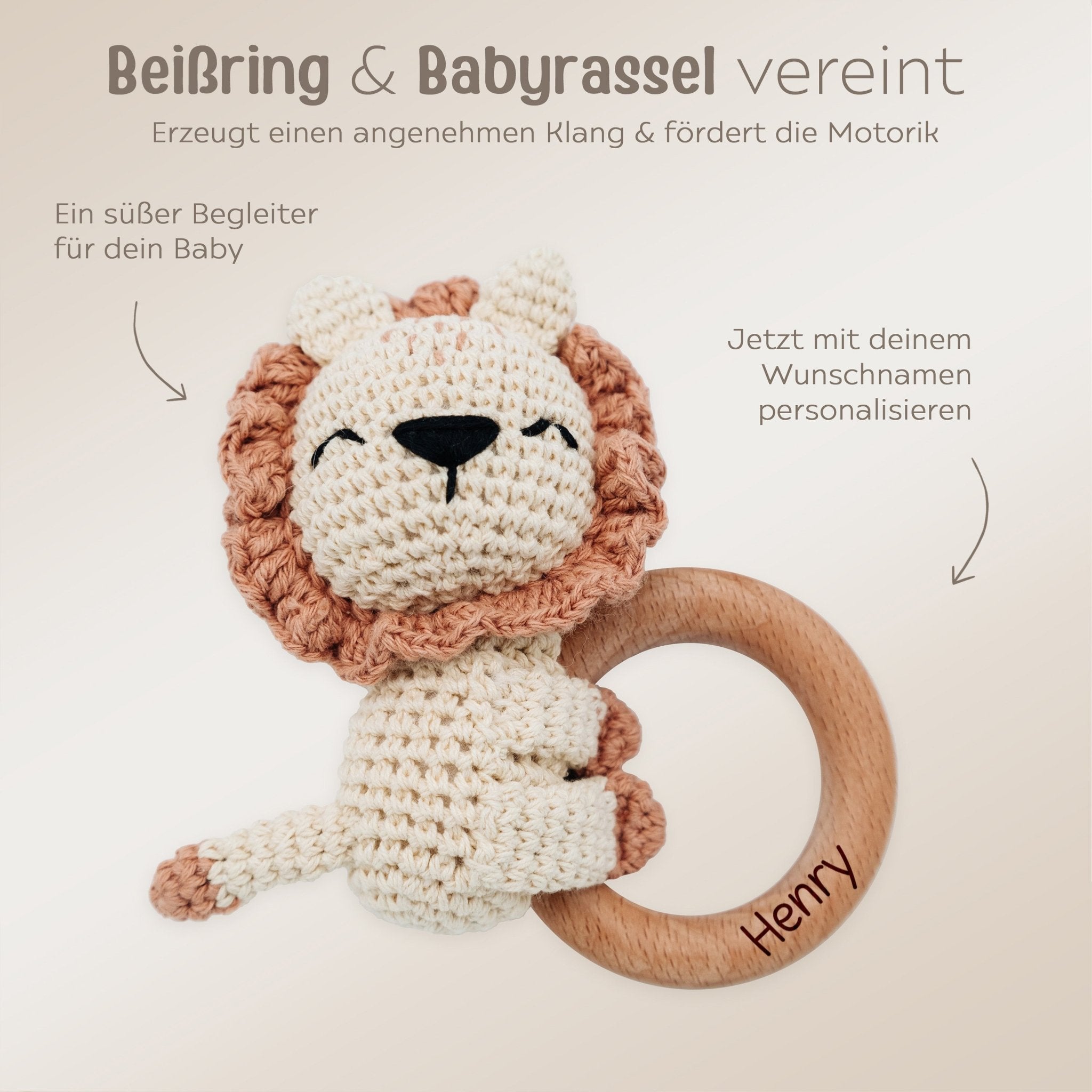 Greifling Löwe liegend personalisiert - wunderwunsch