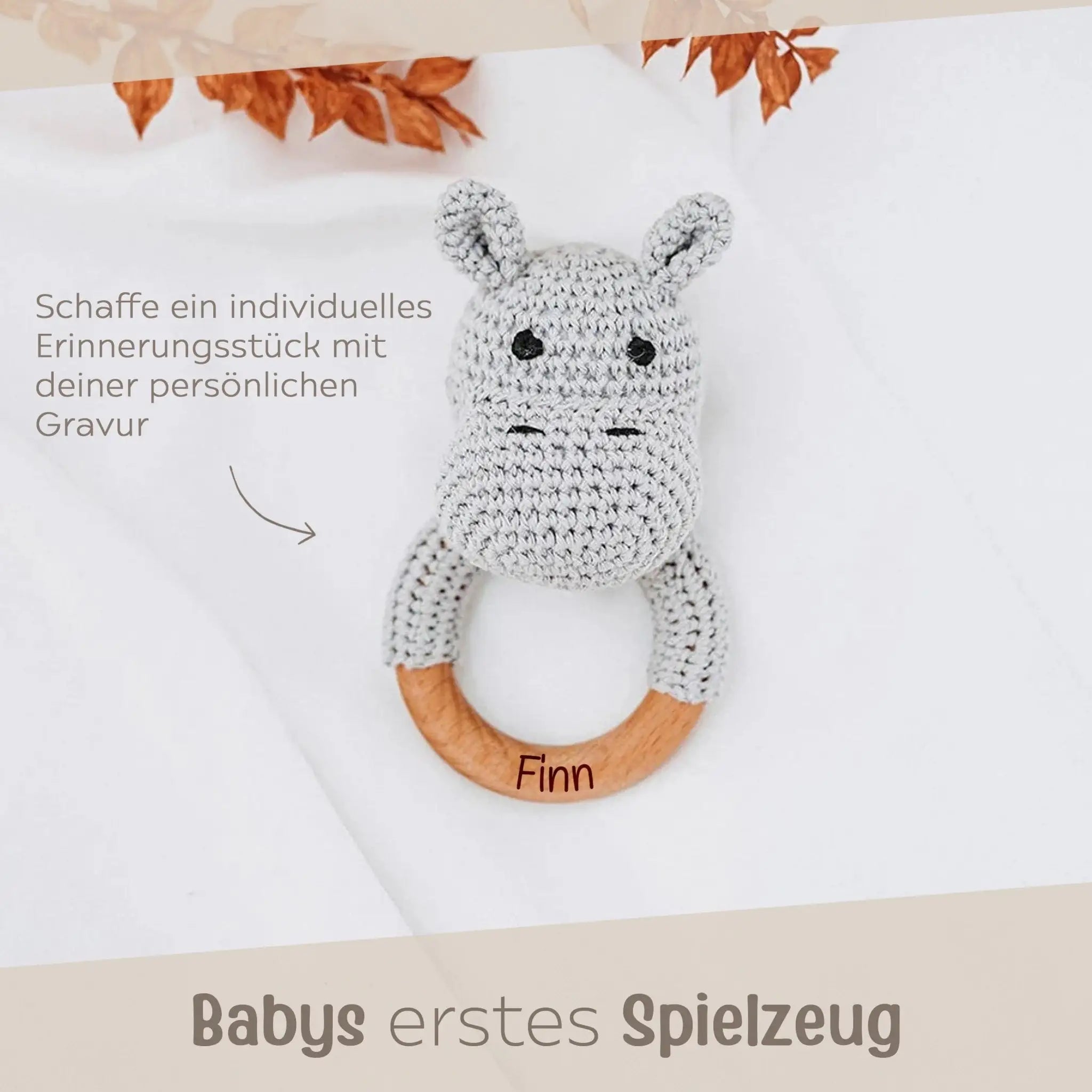 Greifling Nilpferd personalisiert - wunderwunsch