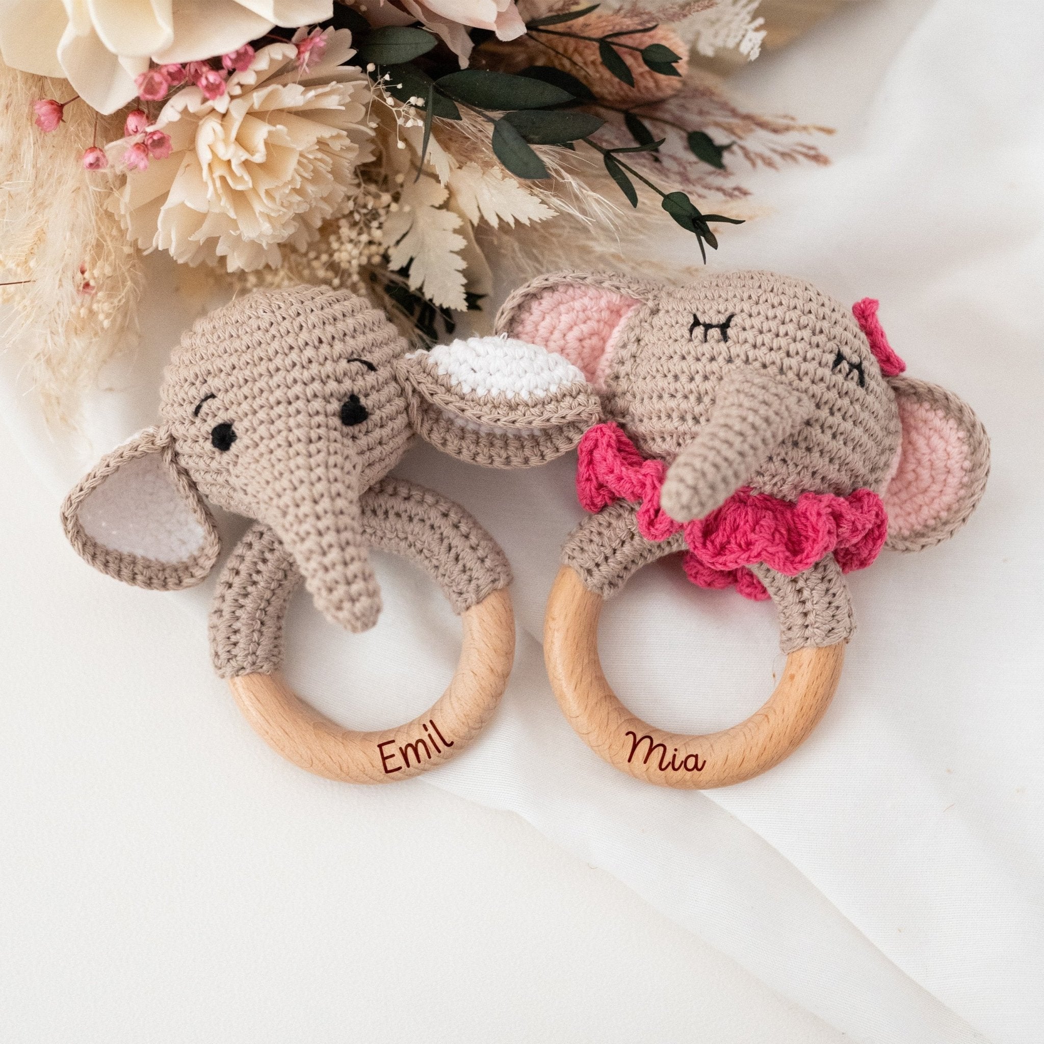Greifling Rassel Elefant personalisiert - wunderwunsch