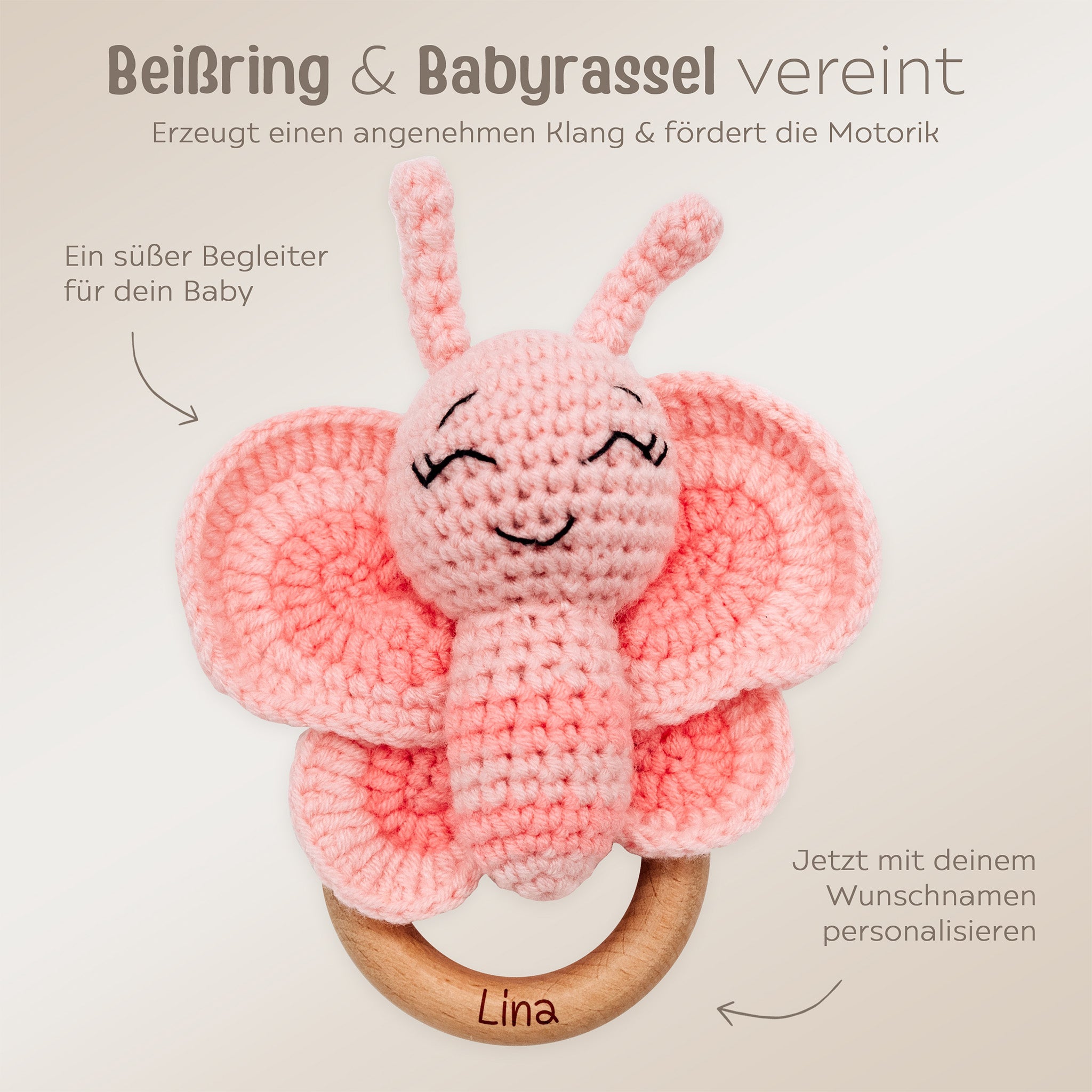 Greifling Schmetterling personalisiert - wunderwunsch