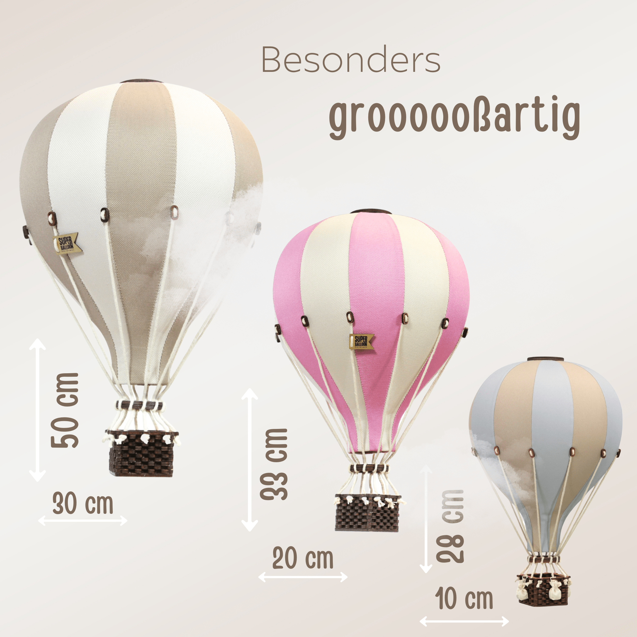 Heißluftballon Kinderzimmer Wanddeko - wunderwunsch